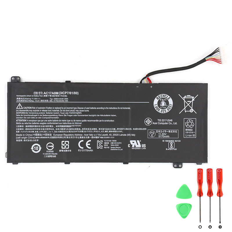 5360mAh 61.9Wh Batterier Acer TravelMate X3410-M-51XY