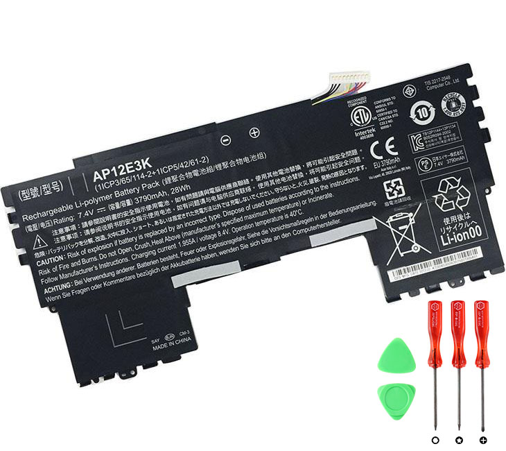 Batterier Acer KT00403008 KT.00403.008 3790mAh 28Wh