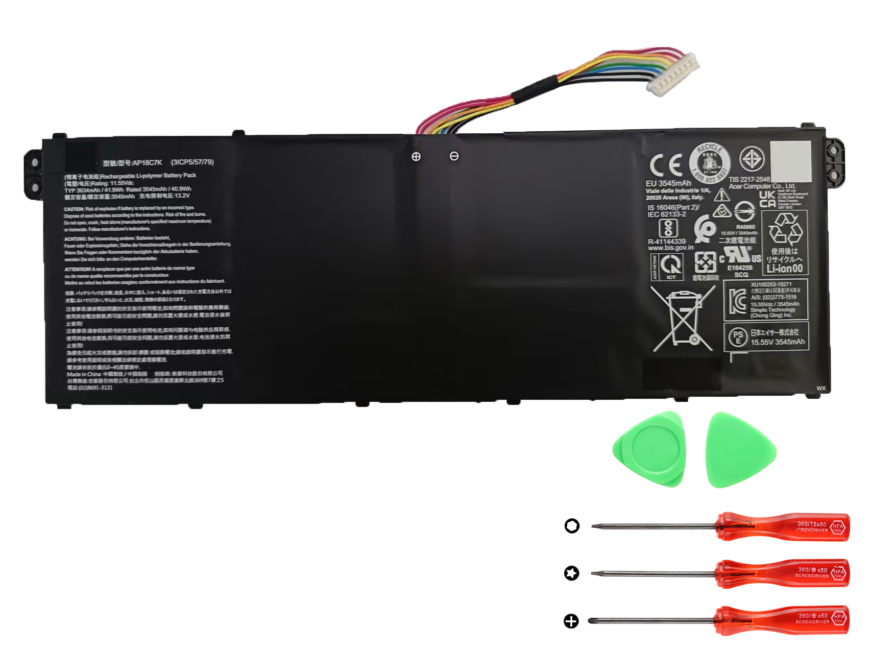 Acer AP18C7K KT.0030G.022 Batterier 3634mAh 41.9Wh