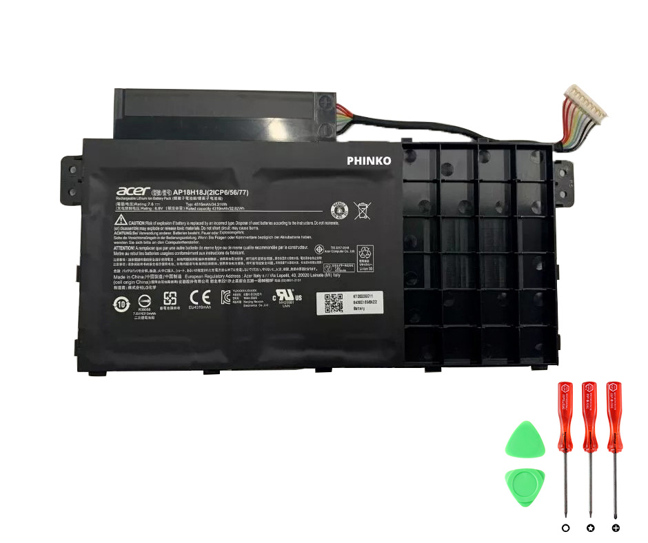 Acer TravelMate P2 TMP215-51（AP18H18J) Batterier Original 4515mAh 34.31Wh