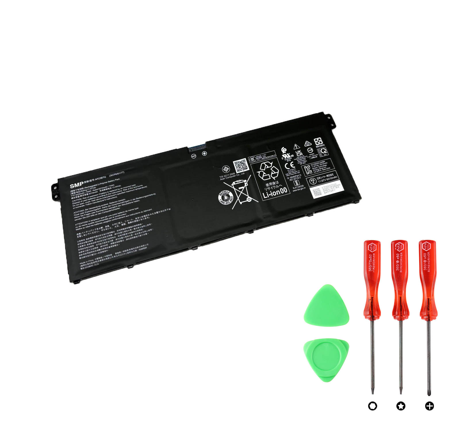 Acer AP23B7Q Batterier Original 6430mAh 75Wh