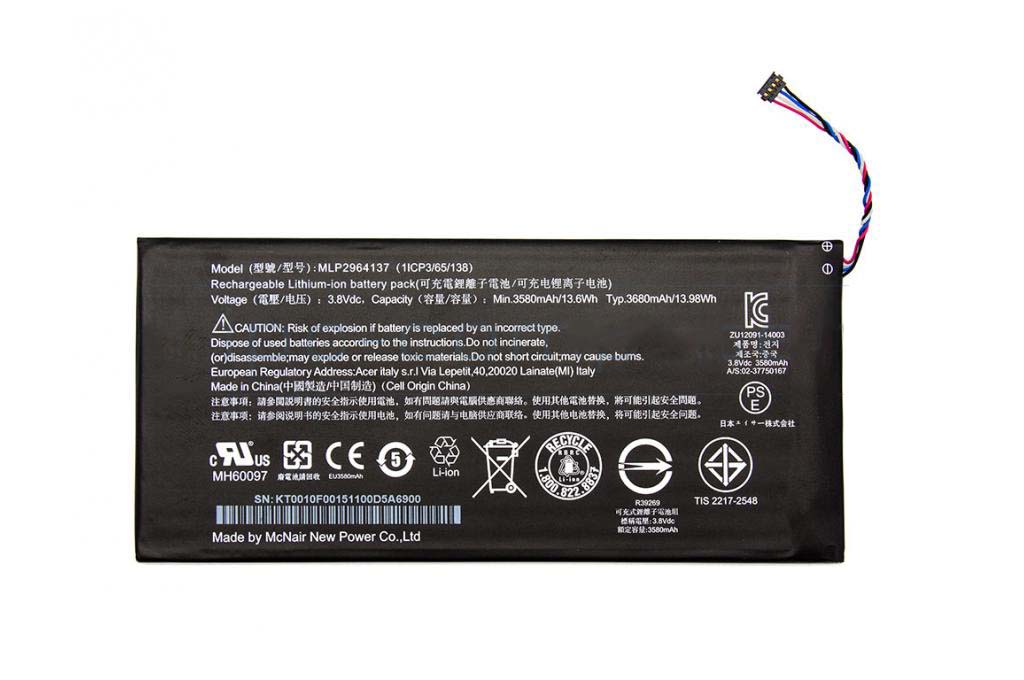 Original 3680mAh 13.98Wh Batterier Acer A1402 3165142P