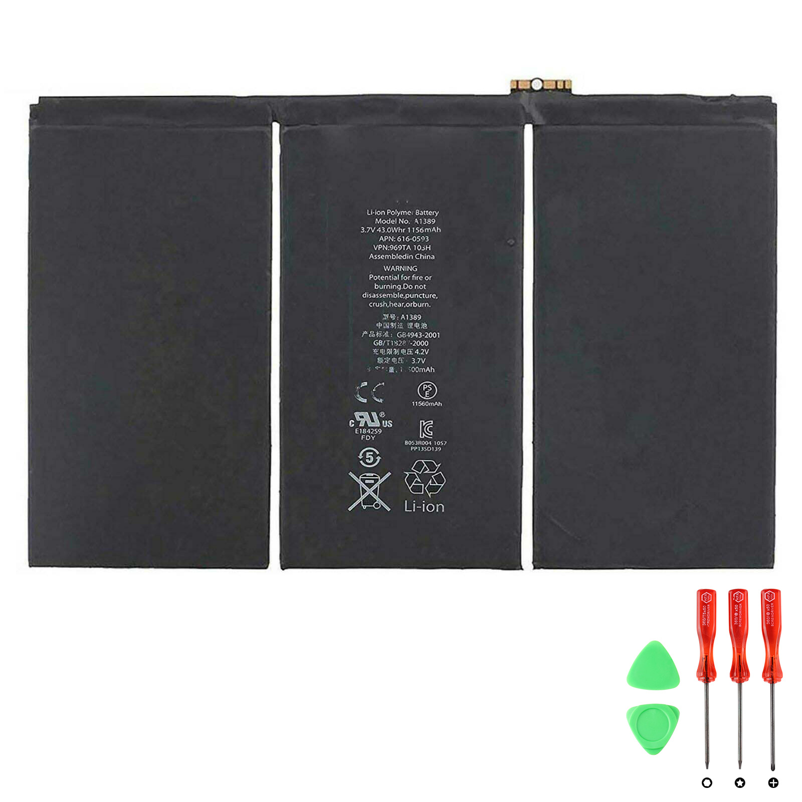 Batterier Apple 969BA201H 969TA103H 1156mAh 43Wh