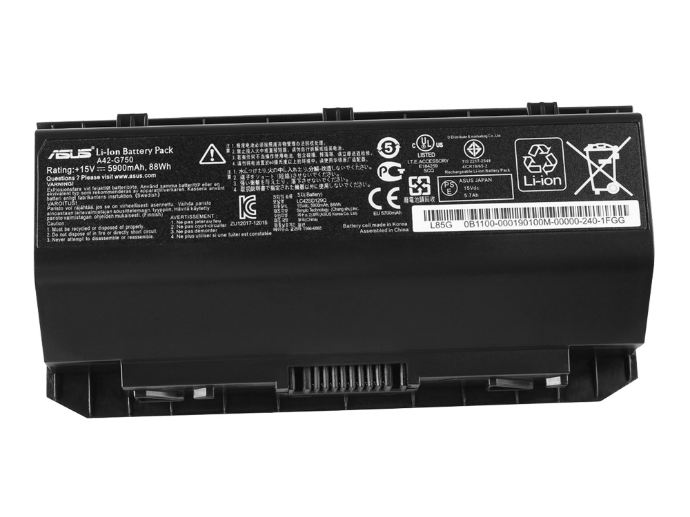 88Whr 8 celler Batterier Asus G750JY-T4009HAsus G750JY-T4033H