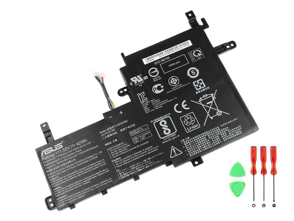 Original Batterier Asus 0B200-03440000 B31N1842 3645mAh 42Wh