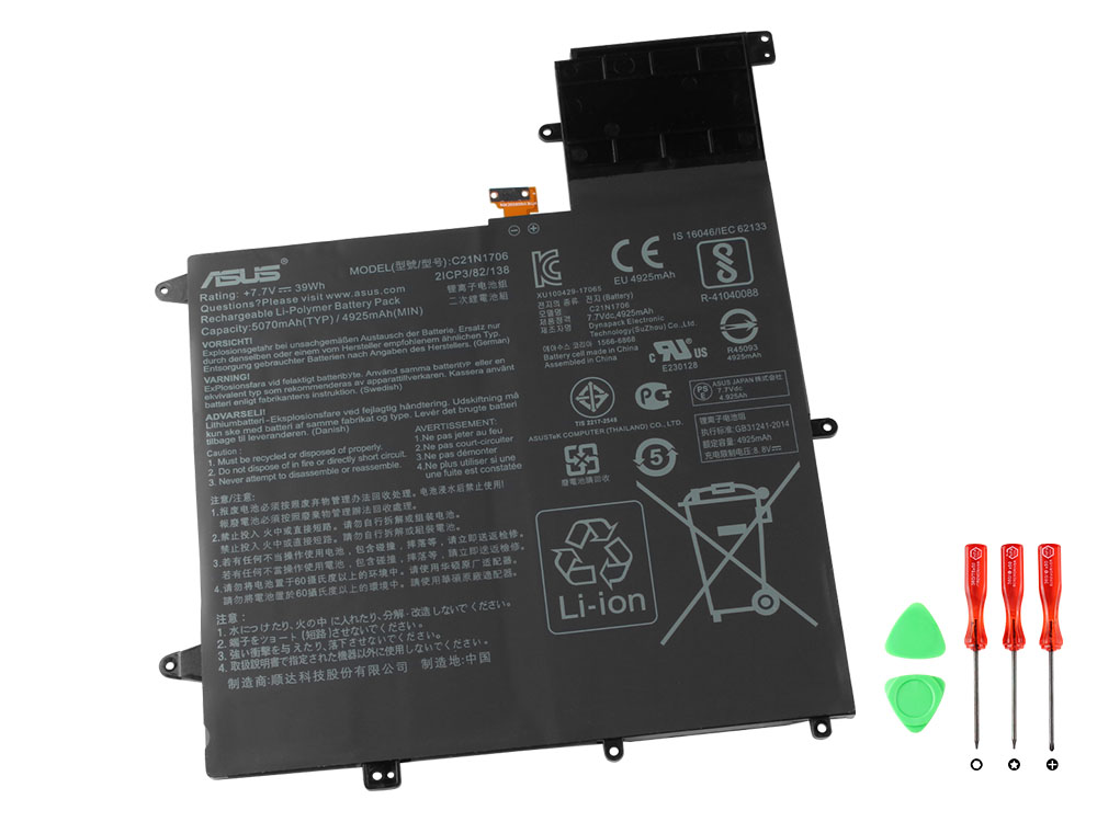 Original Batterier Asus C21N1706 0B200-02420200 5070mAh 39Wh