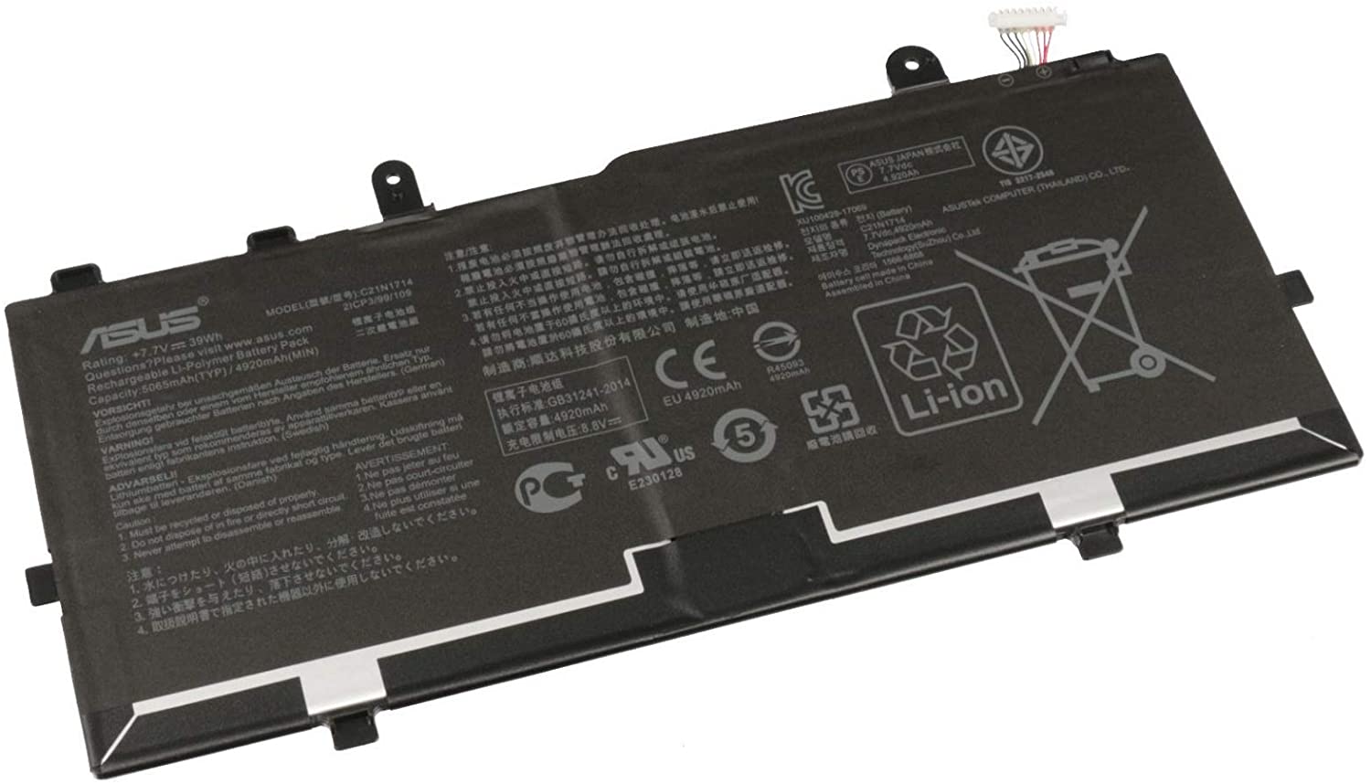 Original Batterier Asus 0B200-02740000 5065mAh 39Wh