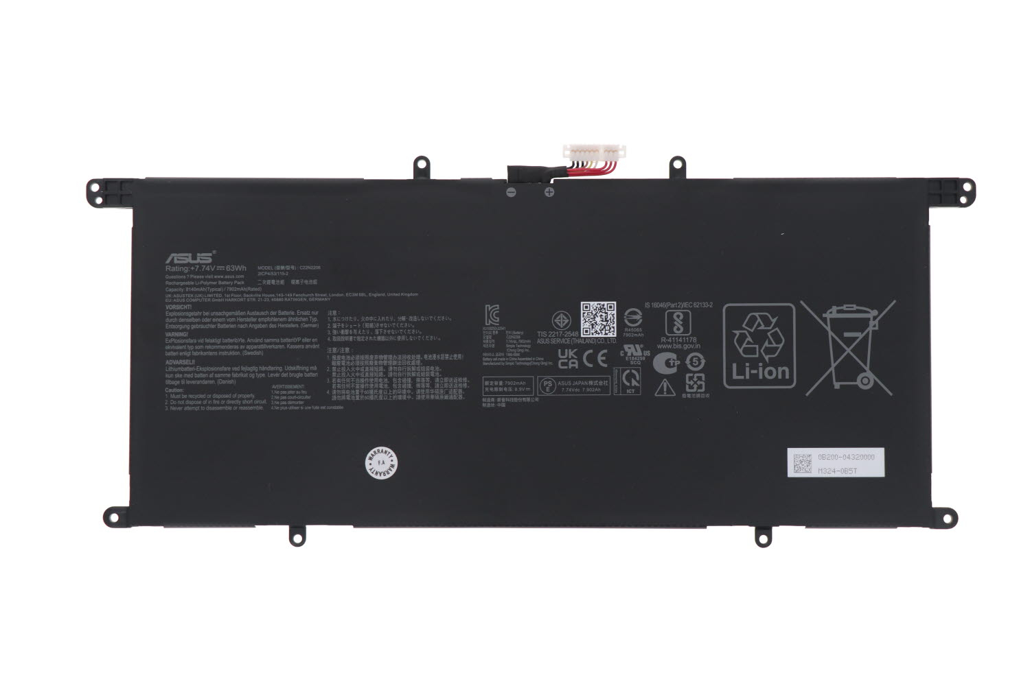 Original 63Wh Asus Zenbook S 13 OLED UX5304MA-NQ074W Batterier