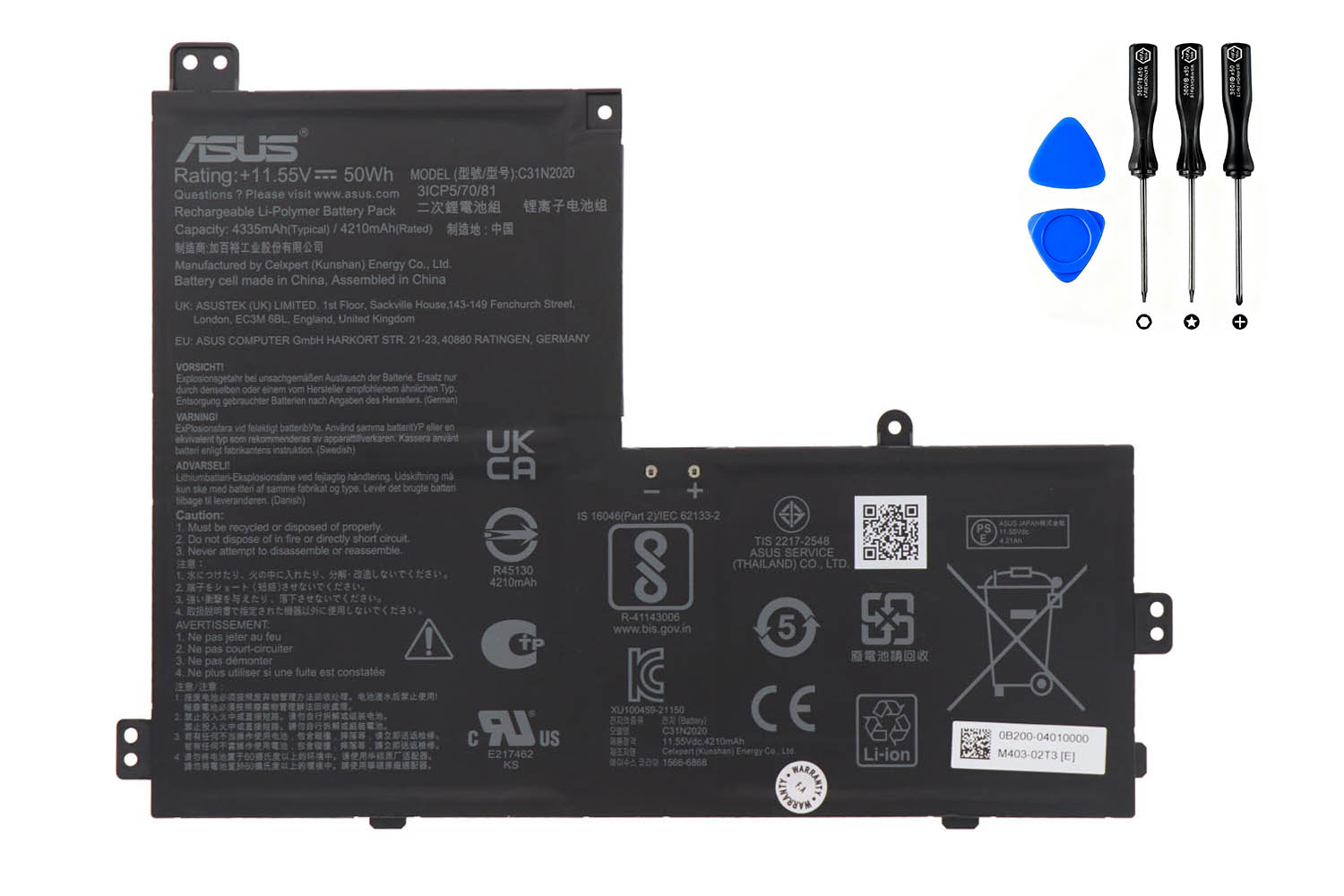 Original Batterier Asus 0B200-04010000 4335mAh 50Wh