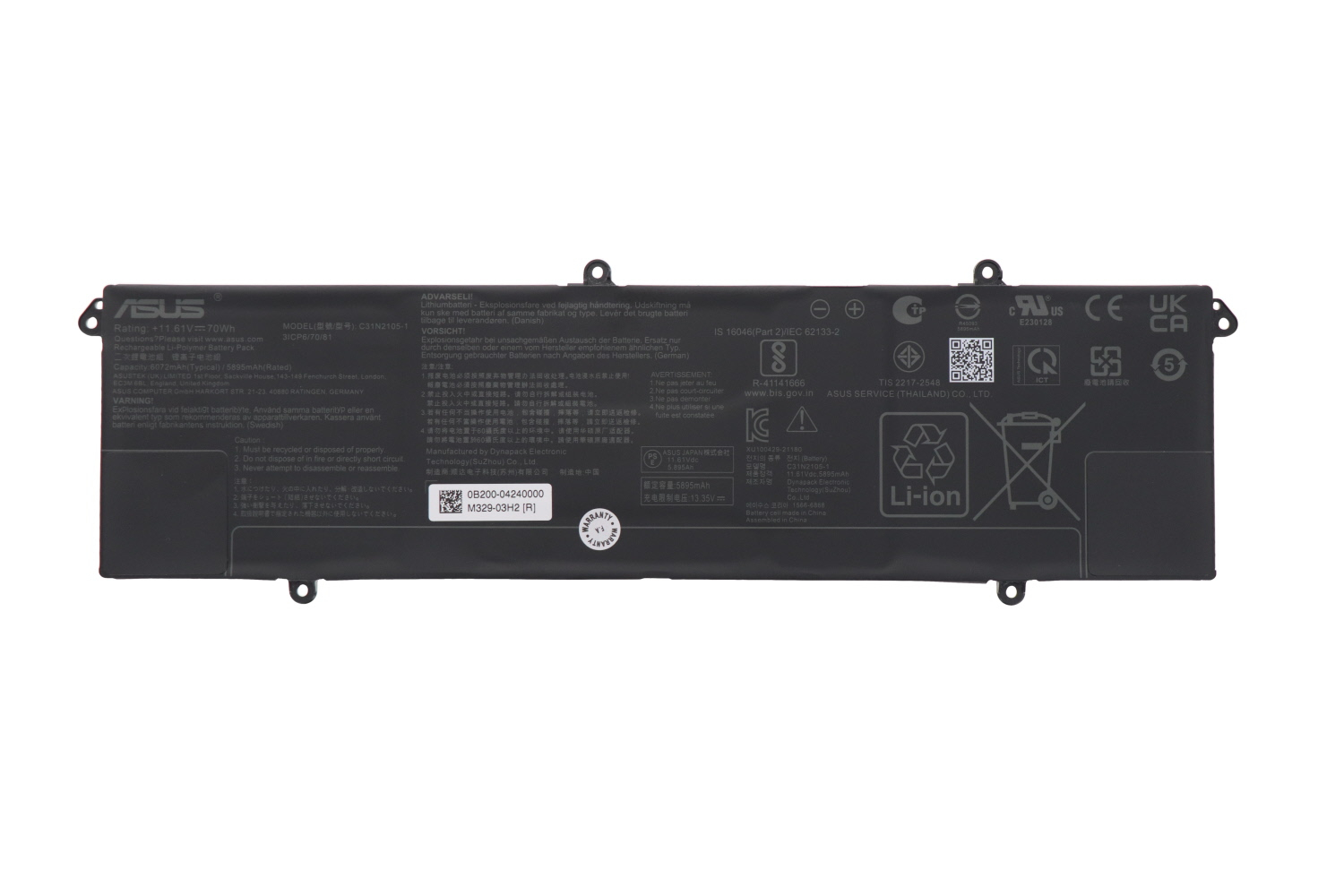 Original Batterier Asus C31N2105-1 0B200-04240000 70Wh