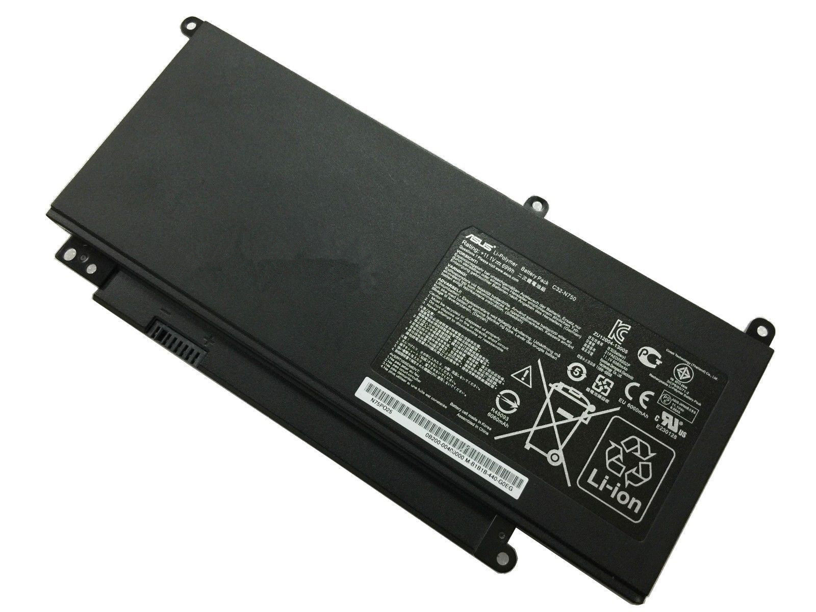 Original 6060mAh 69Wh Asus N75PO25 Batterier
