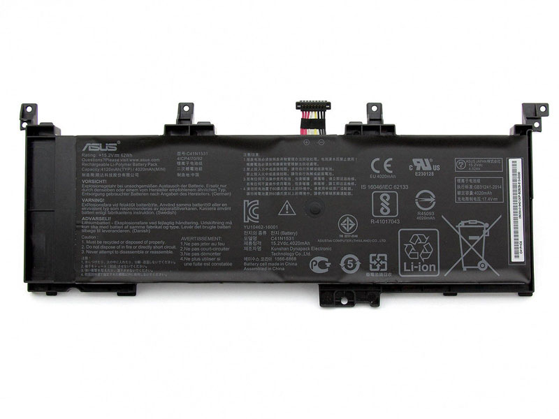 62Wh 4020mAh Original Batterier för Asus ROG Strix GL502VY-DS74