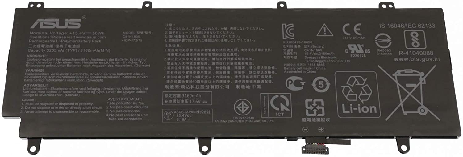Original Batterier Asus 0B200-03020000 C41N1805 3255mAh 50Wh