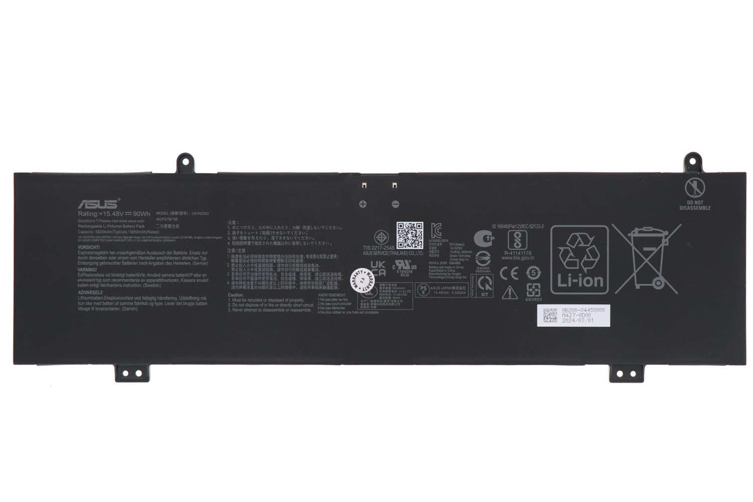 Original 5814mAh 90Wh Asus 3CNJUBAJN00 Batterier