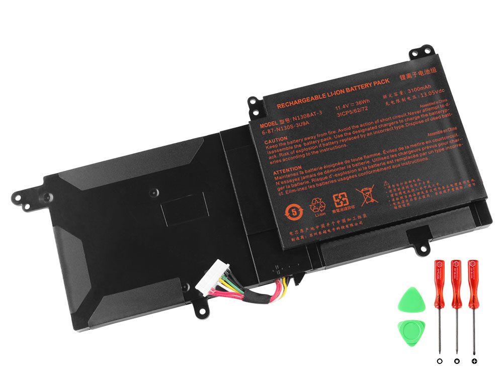 Batterier Clevo 3ICP5/62/72 N130BAT-3 3100mAh 36Wh