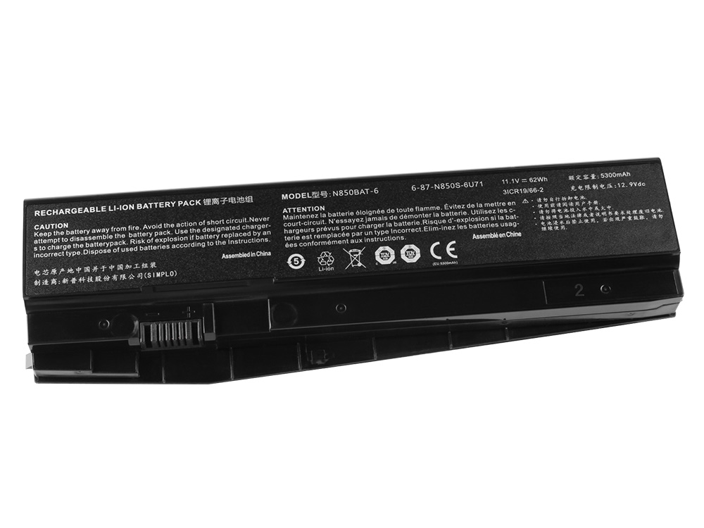 5300mAh 62Wh Batterier Clevo 6-87-N850S-6E71