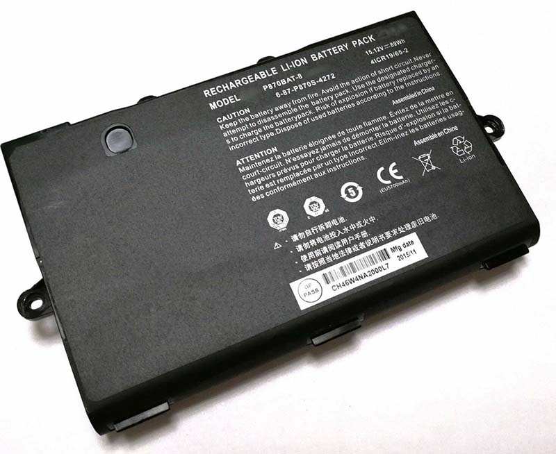 6000mAh 89Wh Batterier Clevo P870DM3-G P775DM3