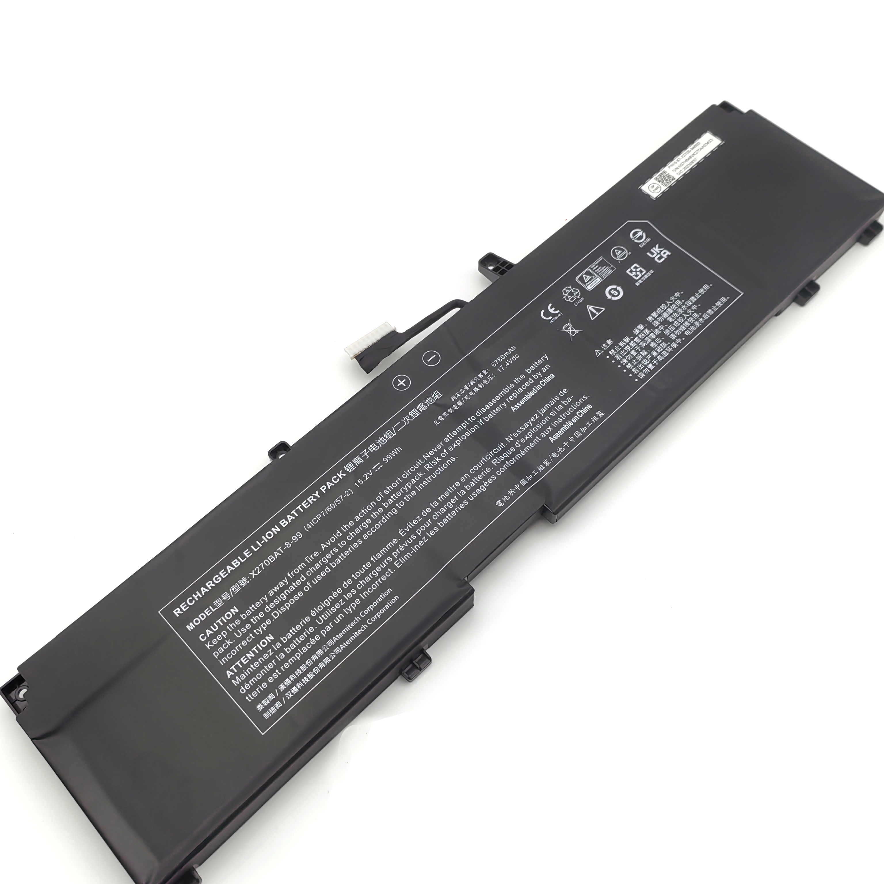 Batterier Clevo X370SNV-G X370SNW-G 6780mAh 99Wh