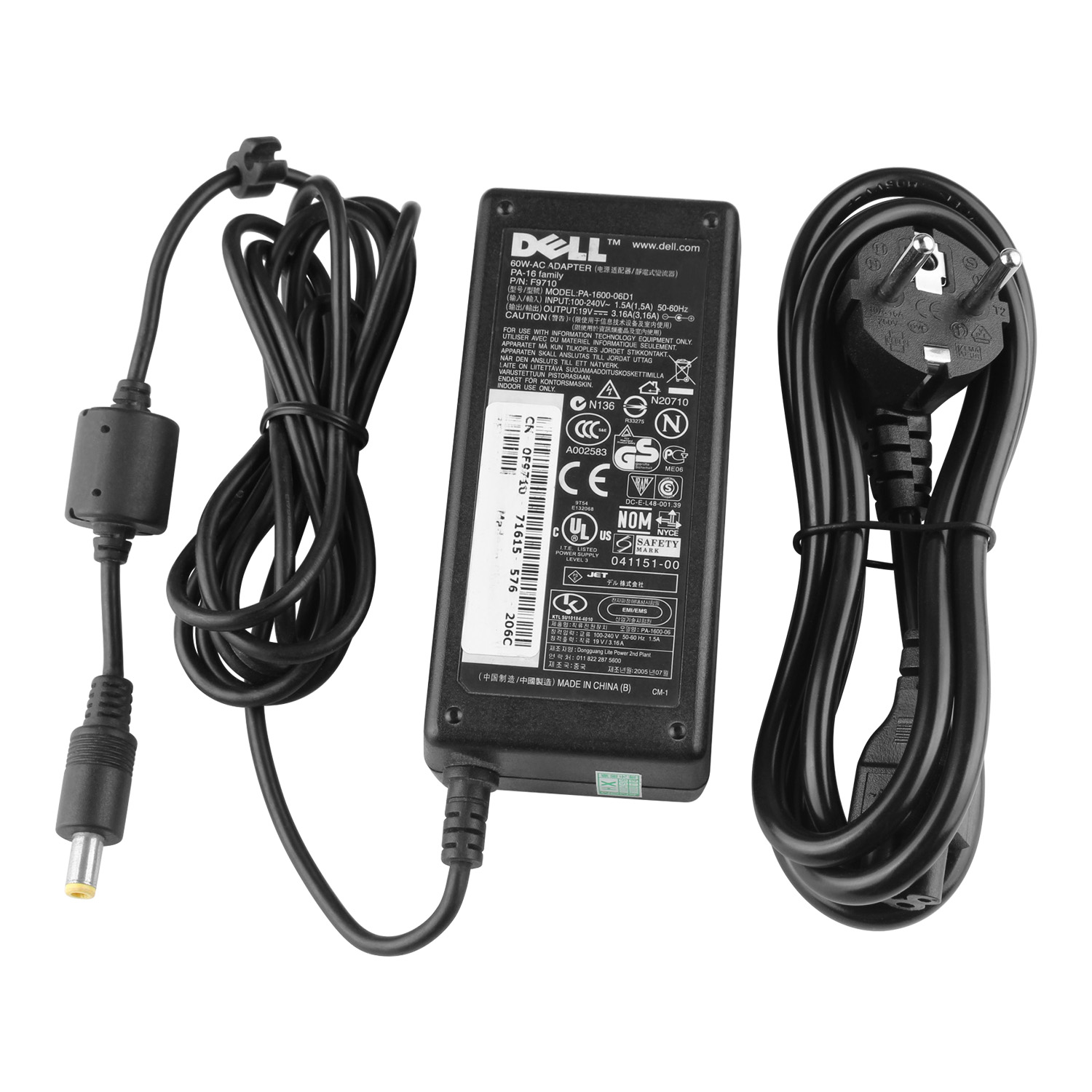 60W Dell 0335A1960 0F9710 1243C Original AC Adapter Laddare