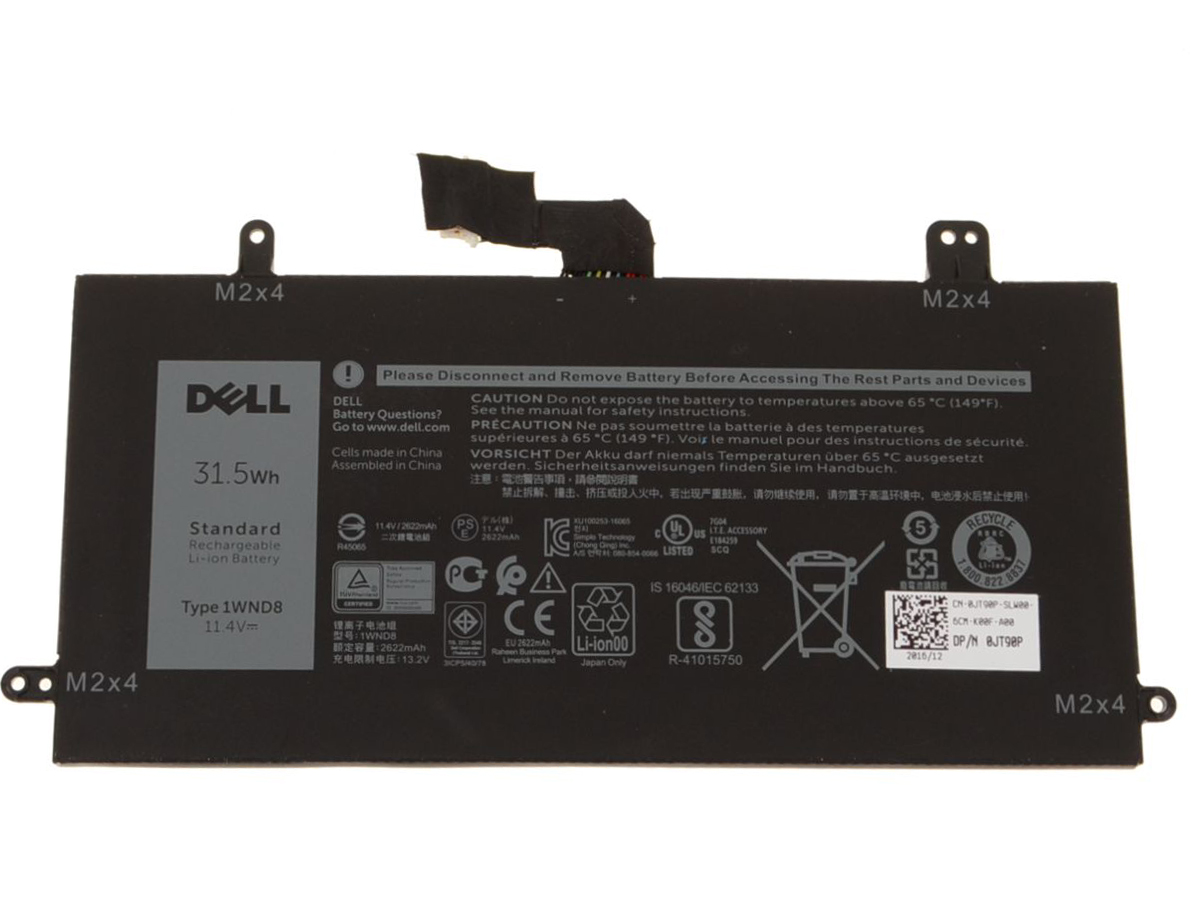 Original 2622mAh 31.5Wh Dell 1WND8 01WND8 Batterier