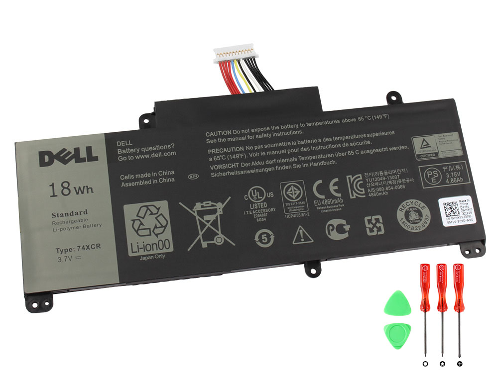 Original 18Wh Batterier Dell 074XCR 74XCR