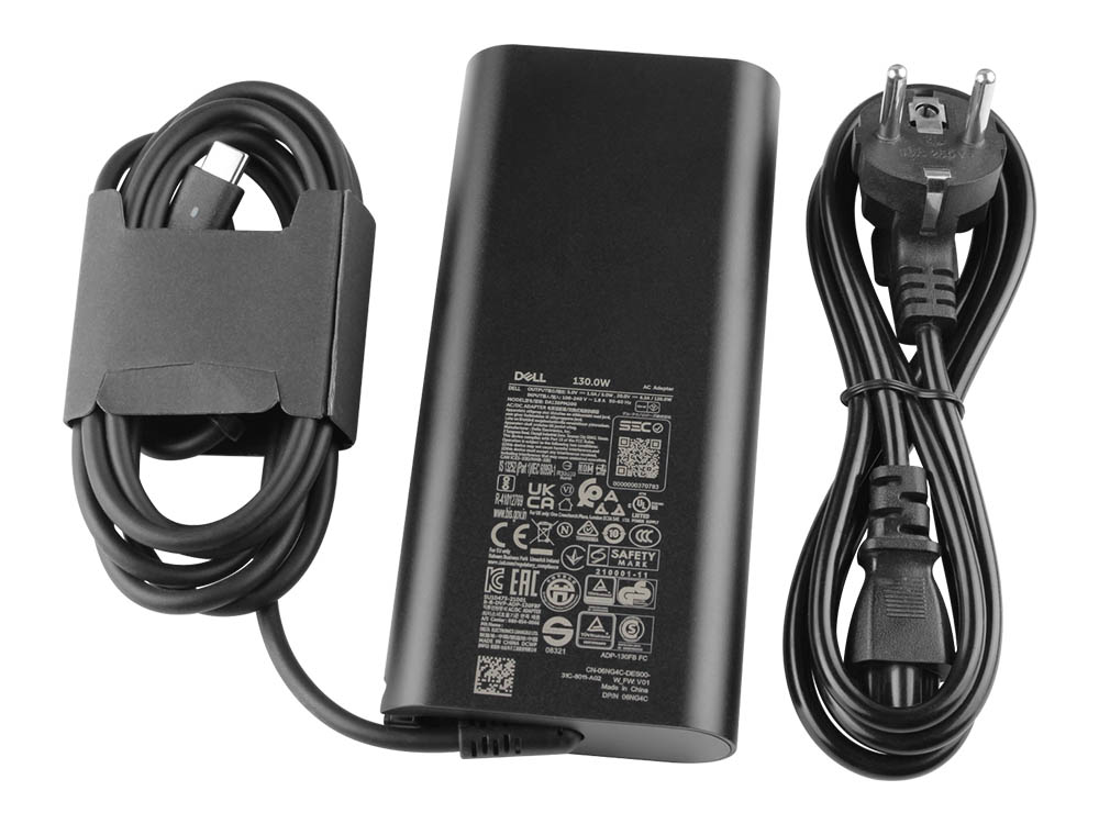 Dell Pro 5 14 P514260 GaN Laddare AC Adapter Original 130W USB-C + Kabel