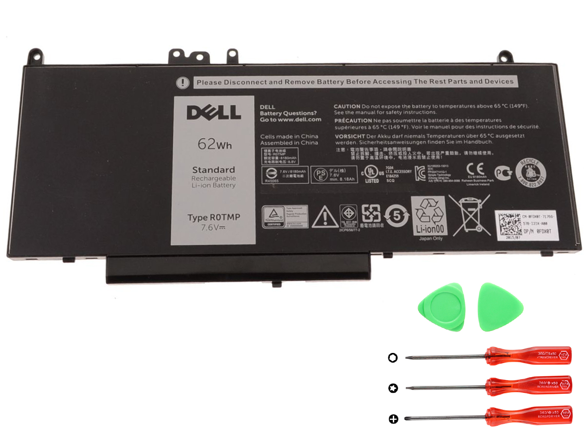 Dell Latitude E5250 (with msata storage drive only) Batterier Original 8180mAh 62Wh
