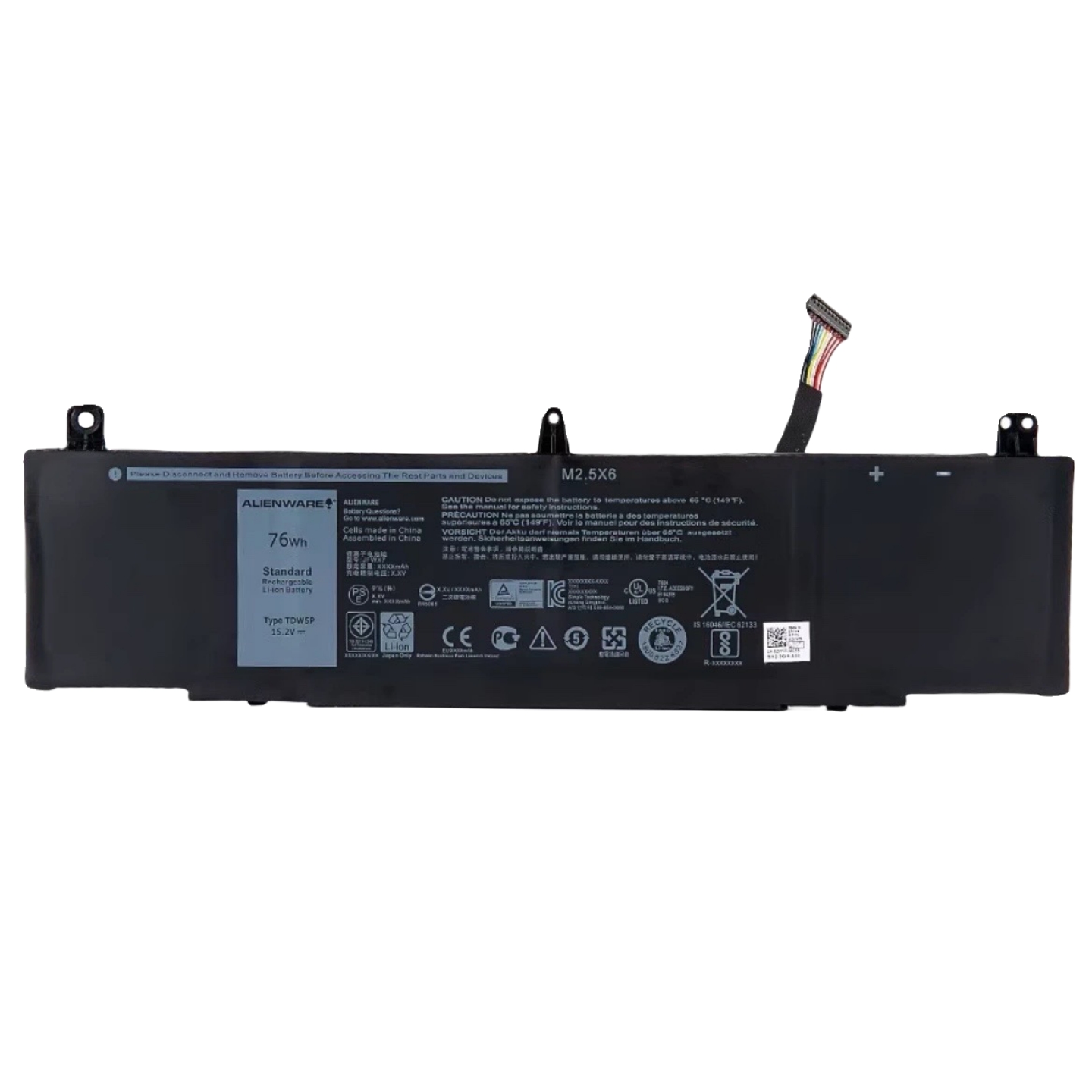 Original 5000mAh 76Wh Batterier Dell 04RRR3