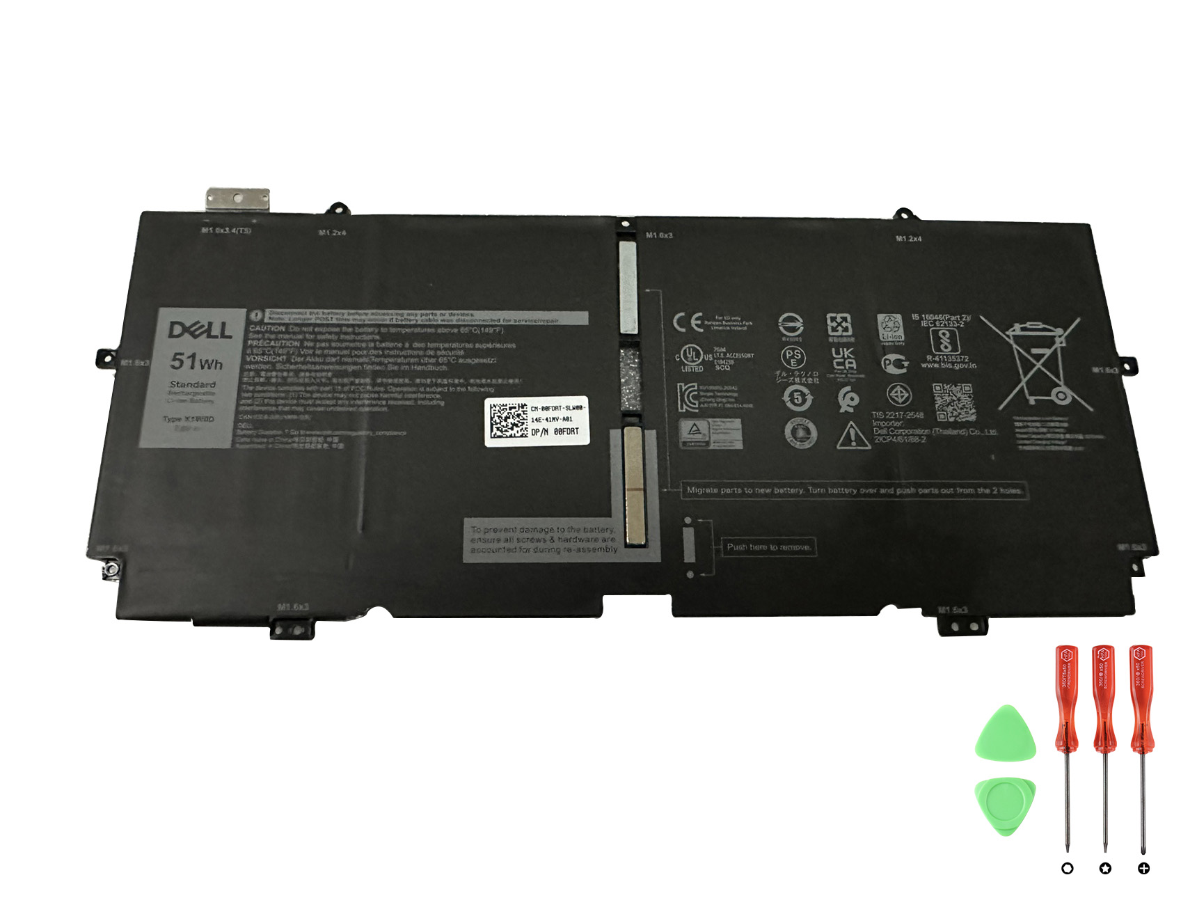 Original Batterier Dell XPS 13 9310 2-in-1 6710mAh 51Wh