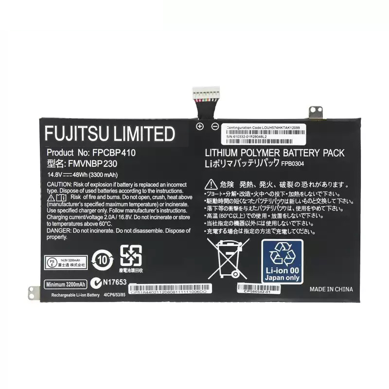 Original Batterier Fujitsu FMVNBP230 FPB0304 3300mAh 48Wh