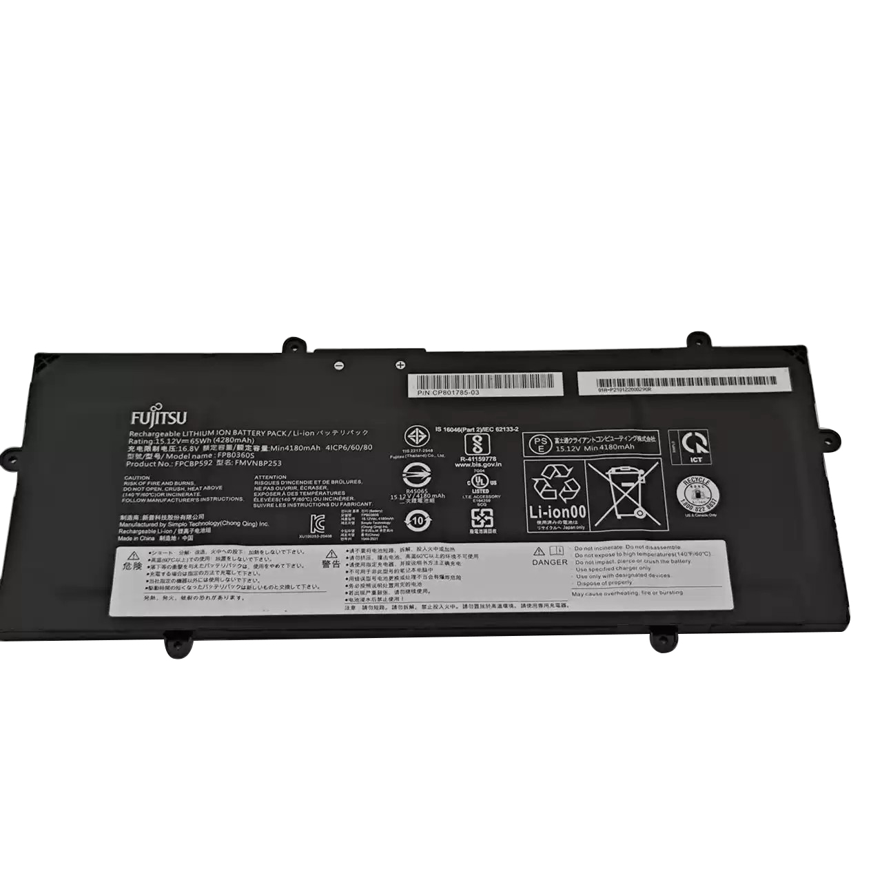 Original Batterier Fujitsu 34082583 CP801785 4280mAh 65Wh