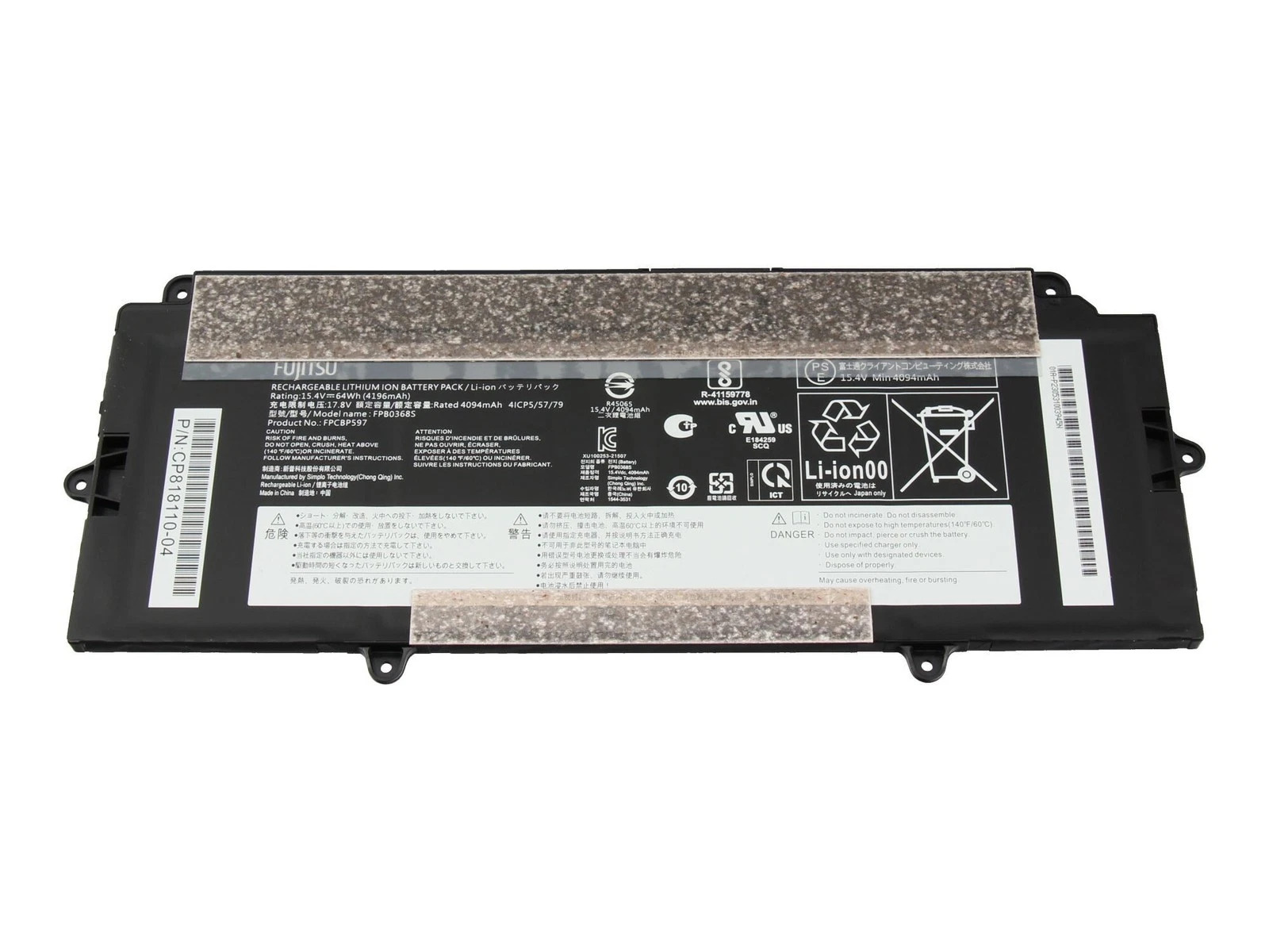 Original Batterier Fujitsu 4538093101 34082785 4196mAh 64Wh