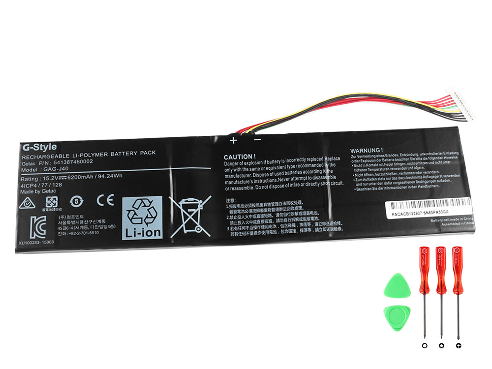 Original Batterier Gateway Aero 14 K7 6200mAh 94.24Wh