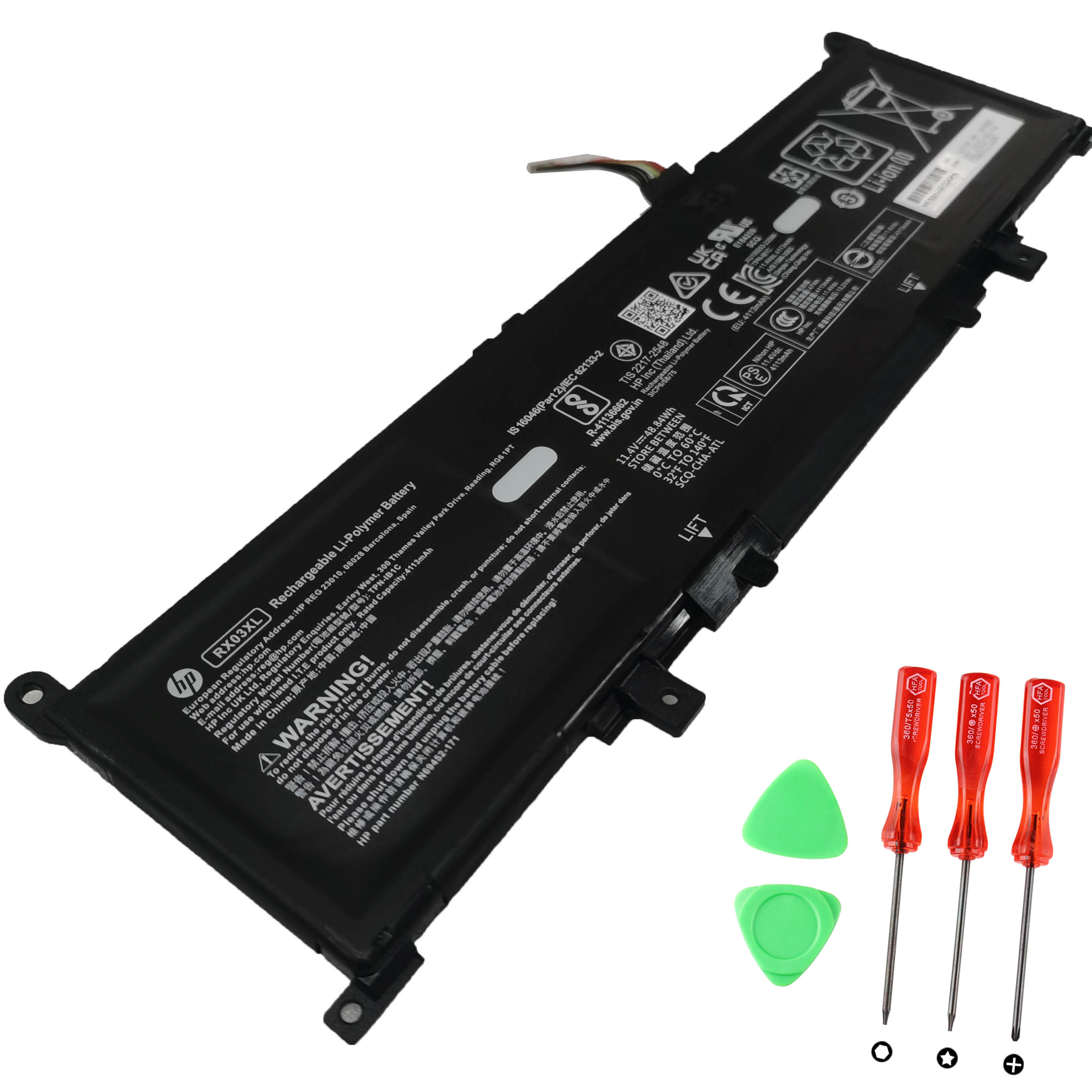 HP 3 Zellen 48.84Wh 4.113Ah RX03048XL-PL Batterier Original