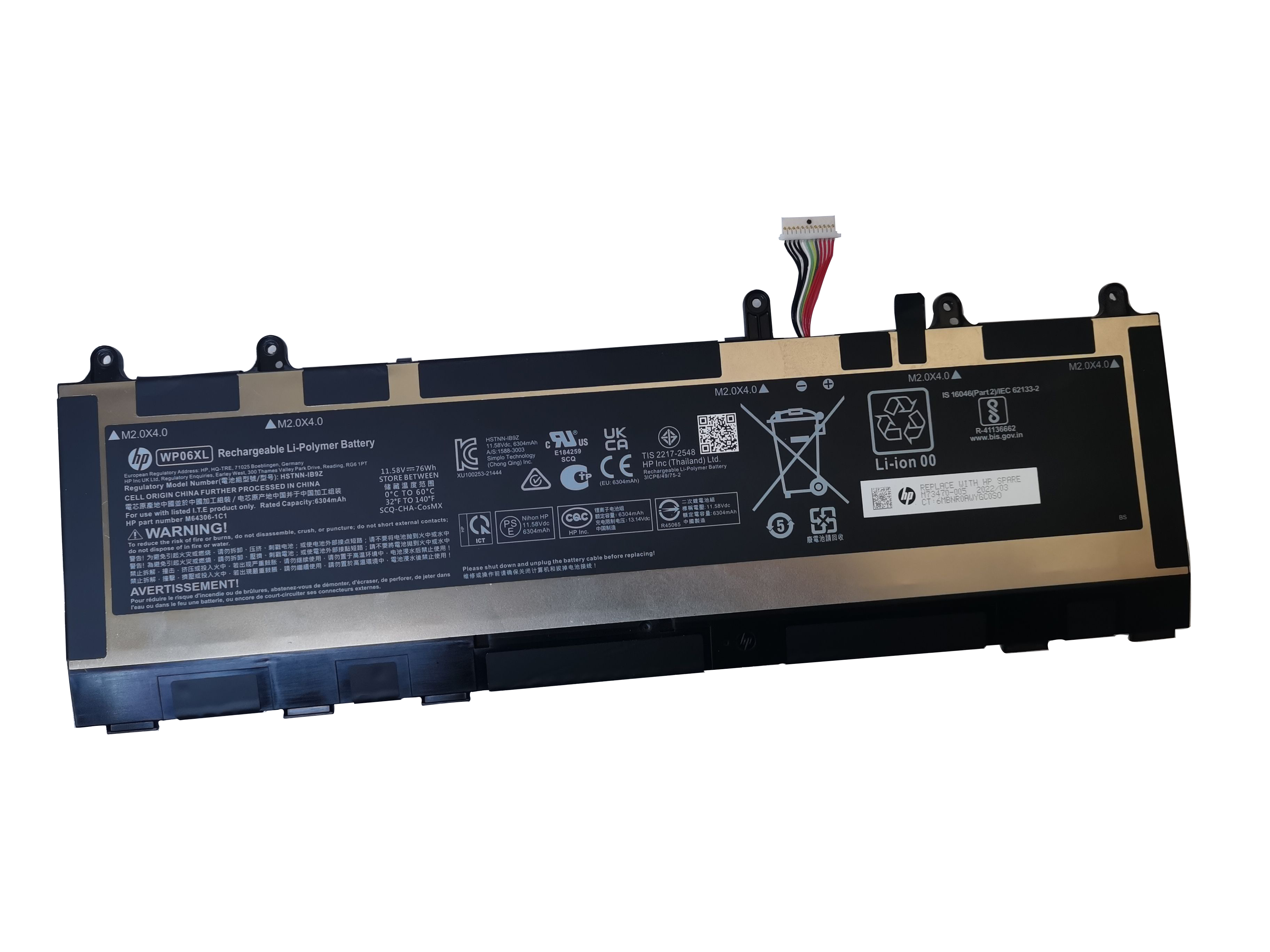 HP EliteBook 860 G11 Batterier Original 6304mAh 76Wh