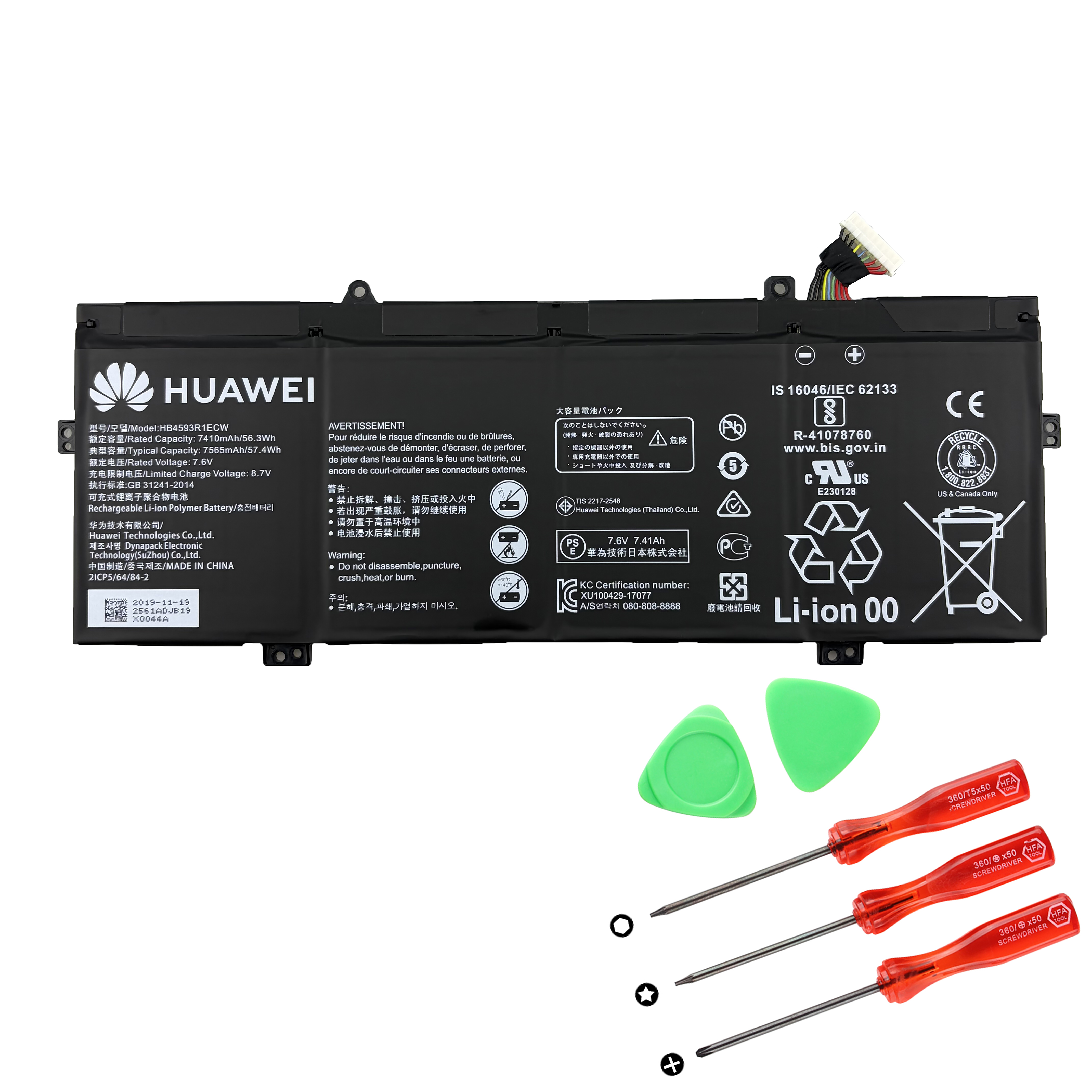 Huawei MateBook 14 KLV-W29L Batterier Original 7410mAh 56.3Wh