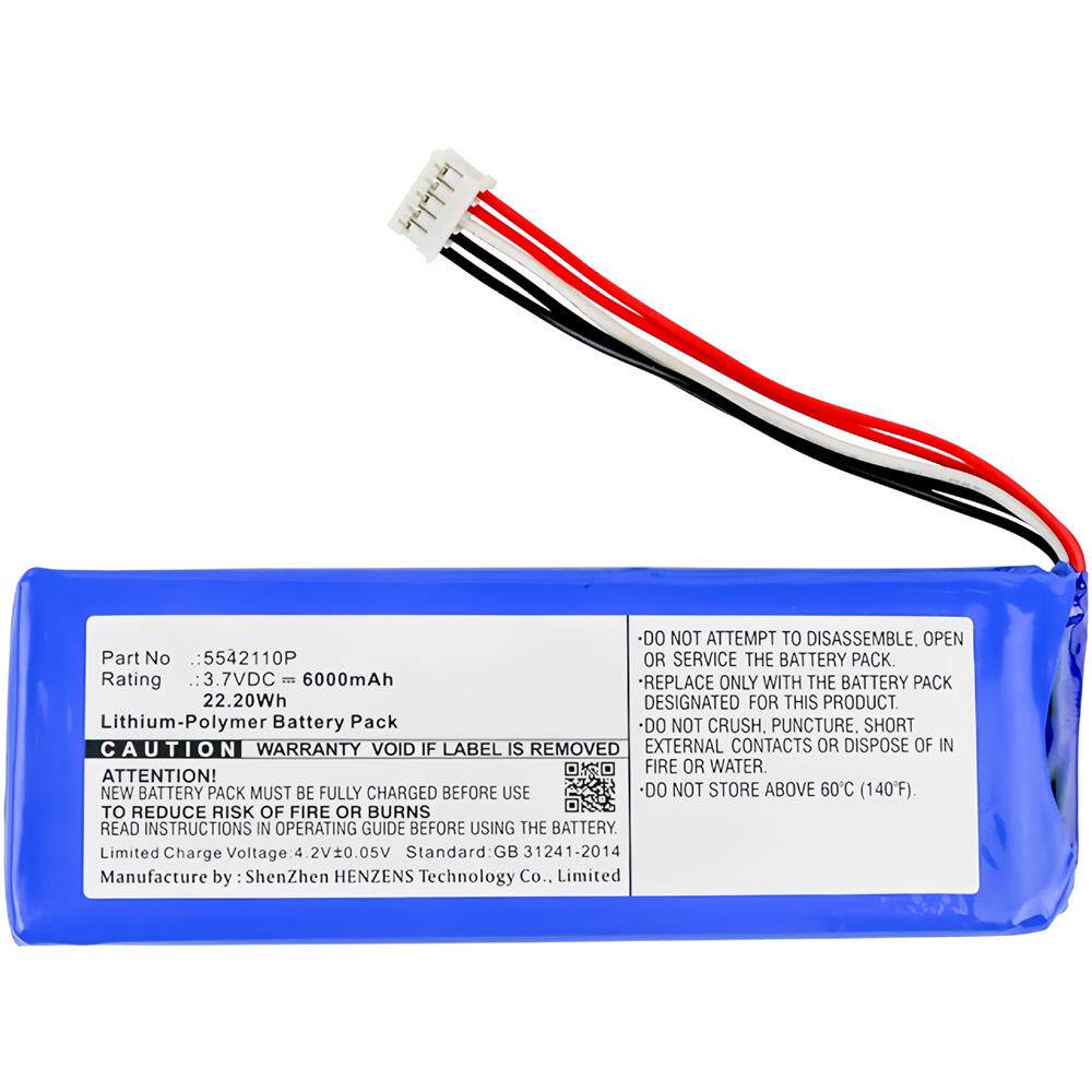 JBL 5542110P 2017DJ1714 Bluetooth-h&ouml;gtalare Batterier 6000mAh 22.2wh