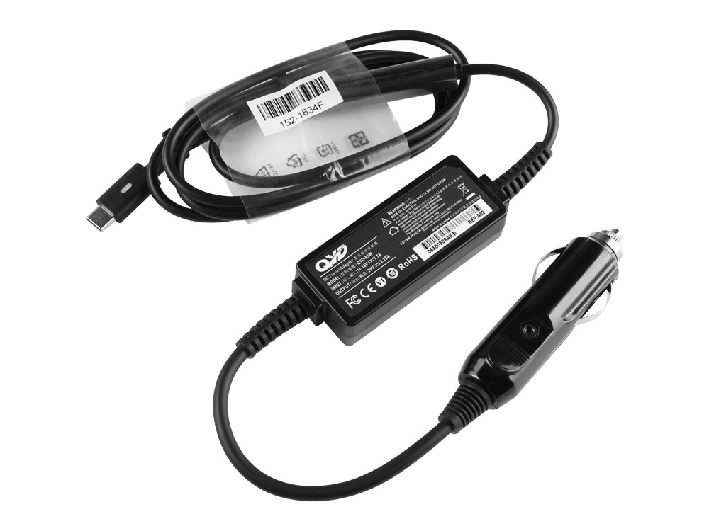 20V 3.25A 65W USB-C Type-C Bil Laddare DC Adapter