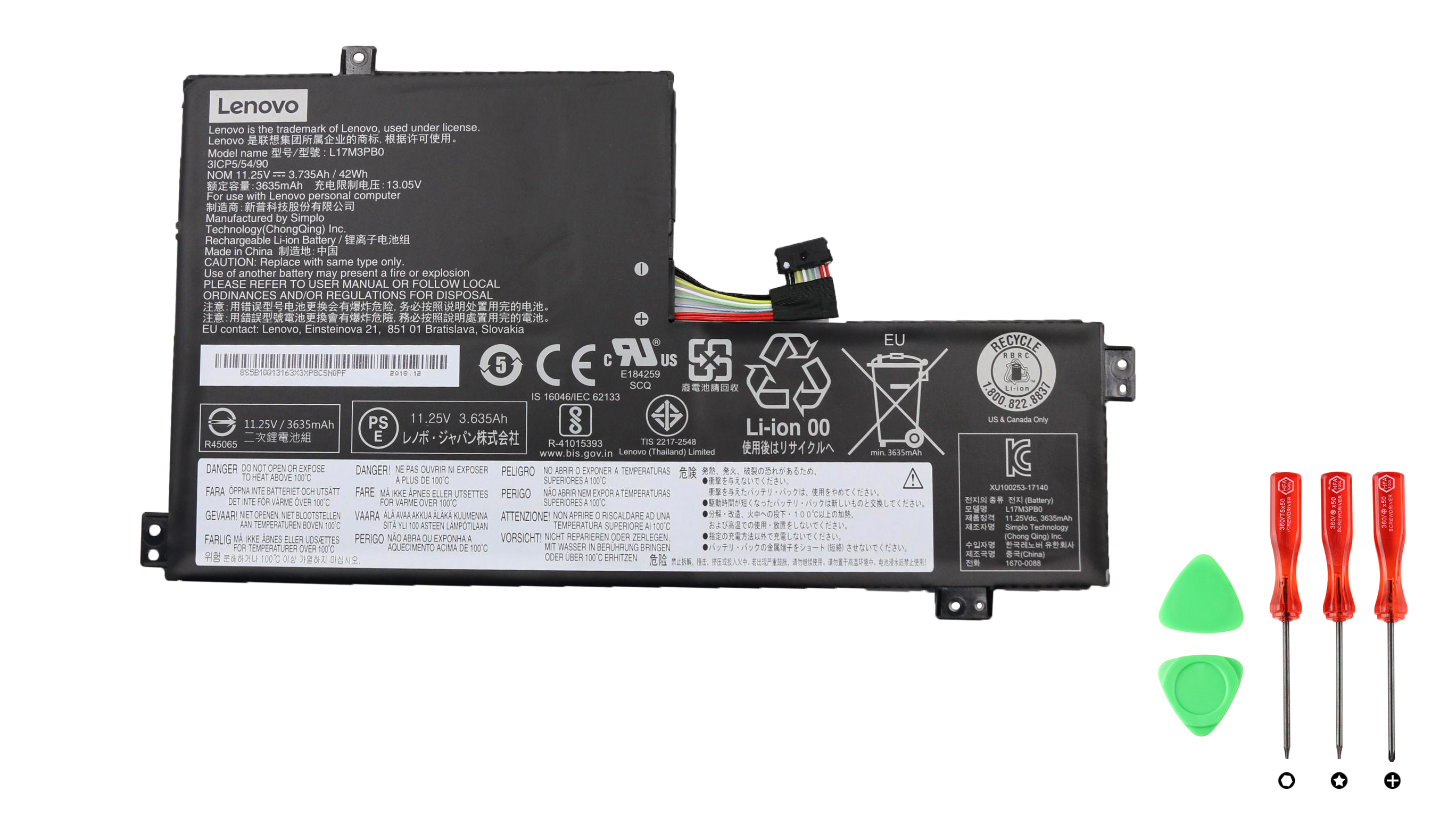 Lenovo 500e Chromebook 81ES Batterier Original 3685mAh 42Wh