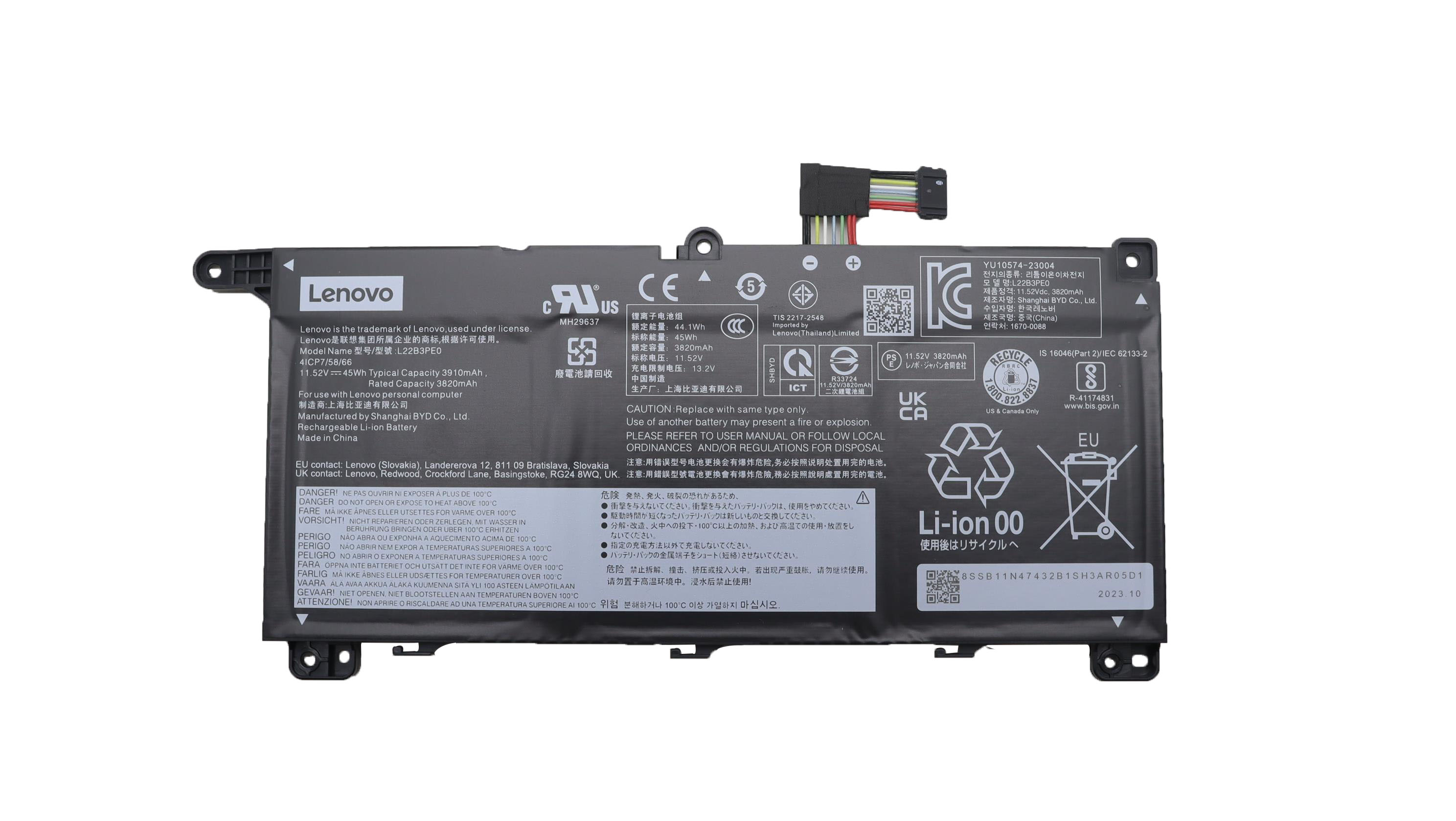 Lenovo ThinkBook 14 G6 IRL 21NQ Batterier Original 3910mAh 45Wh