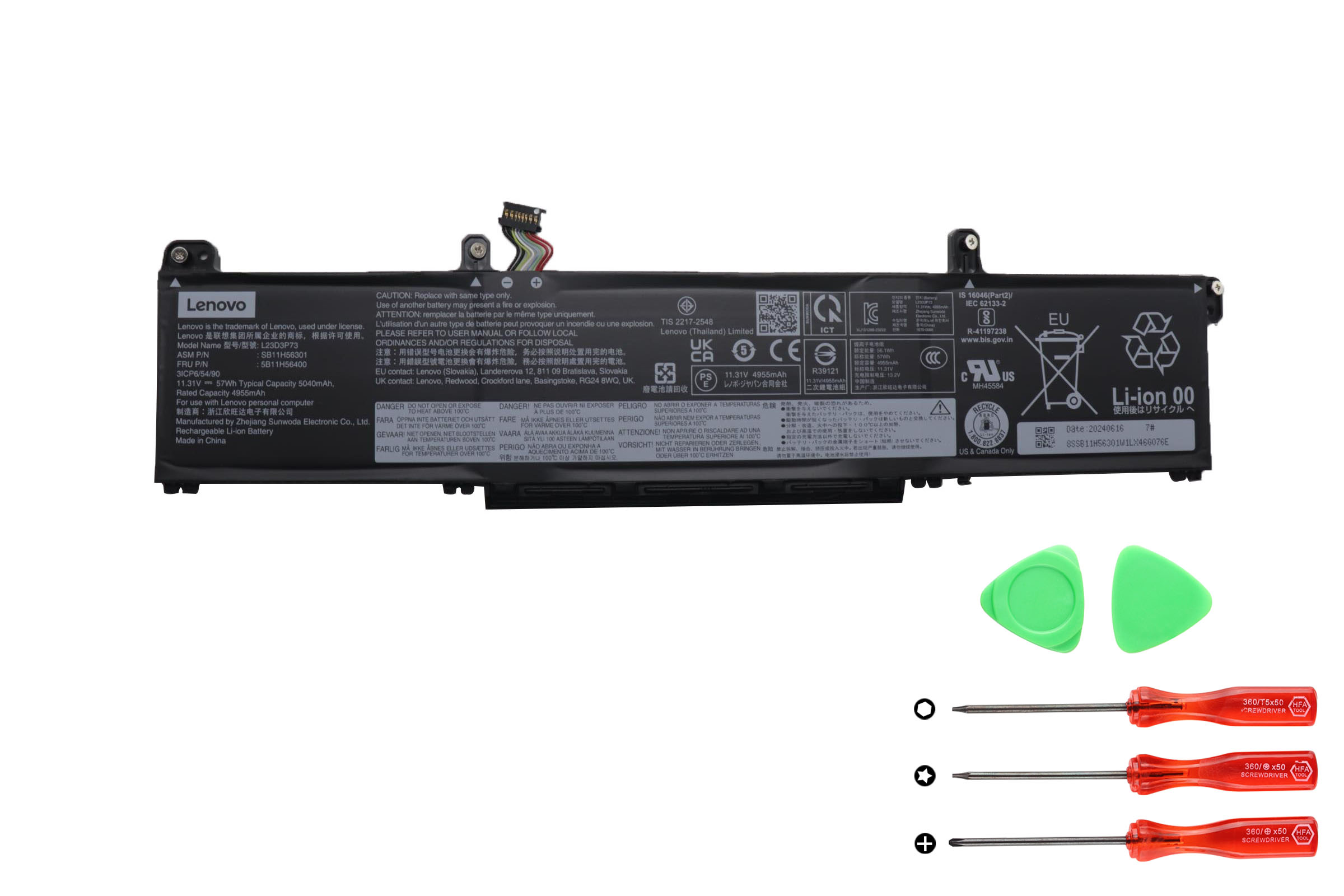 Lenovo 5B11H56400 5B11H56399 Batterier Original 5040mAh 57Wh