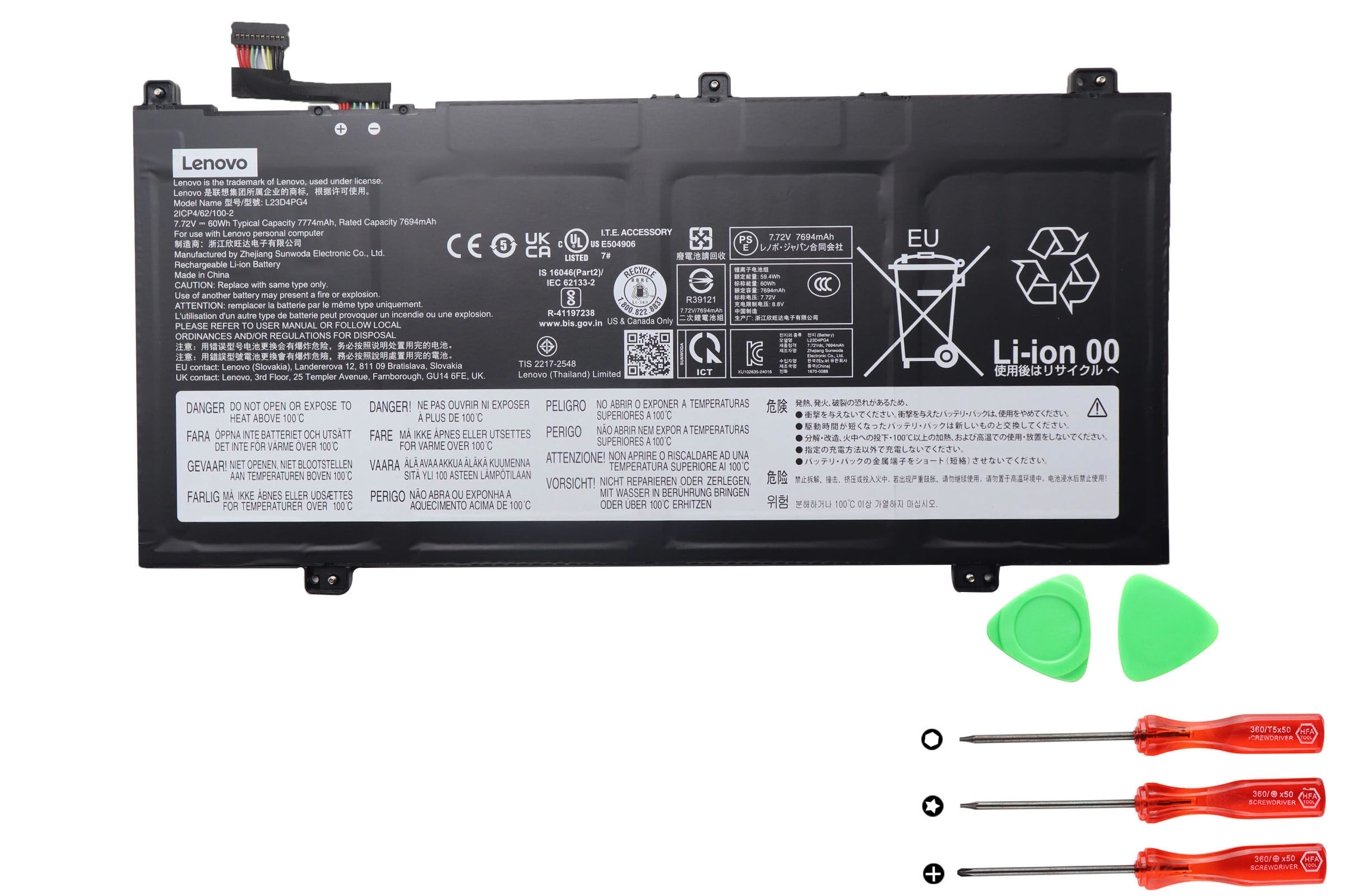 Lenovo Chrome 14M9610 83MY 83MX 83MW Batterier Original 7774mAh 60Wh