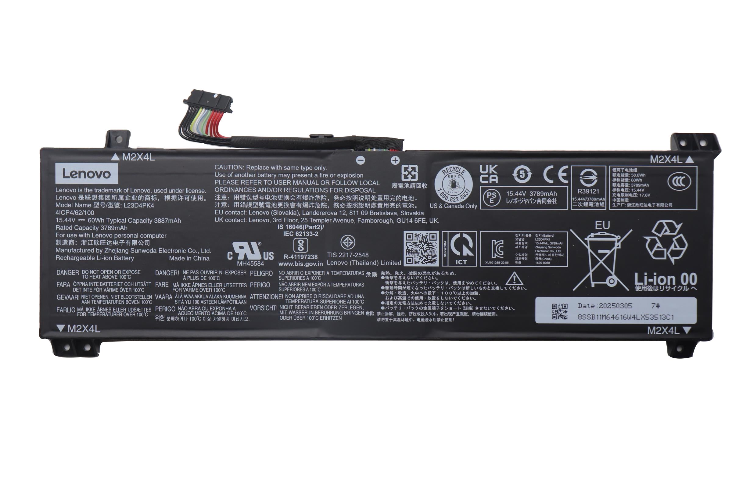 Lenovo Legion 5 15IAX10 83F0 83N2 Batterier Original 3887mAh 60Wh