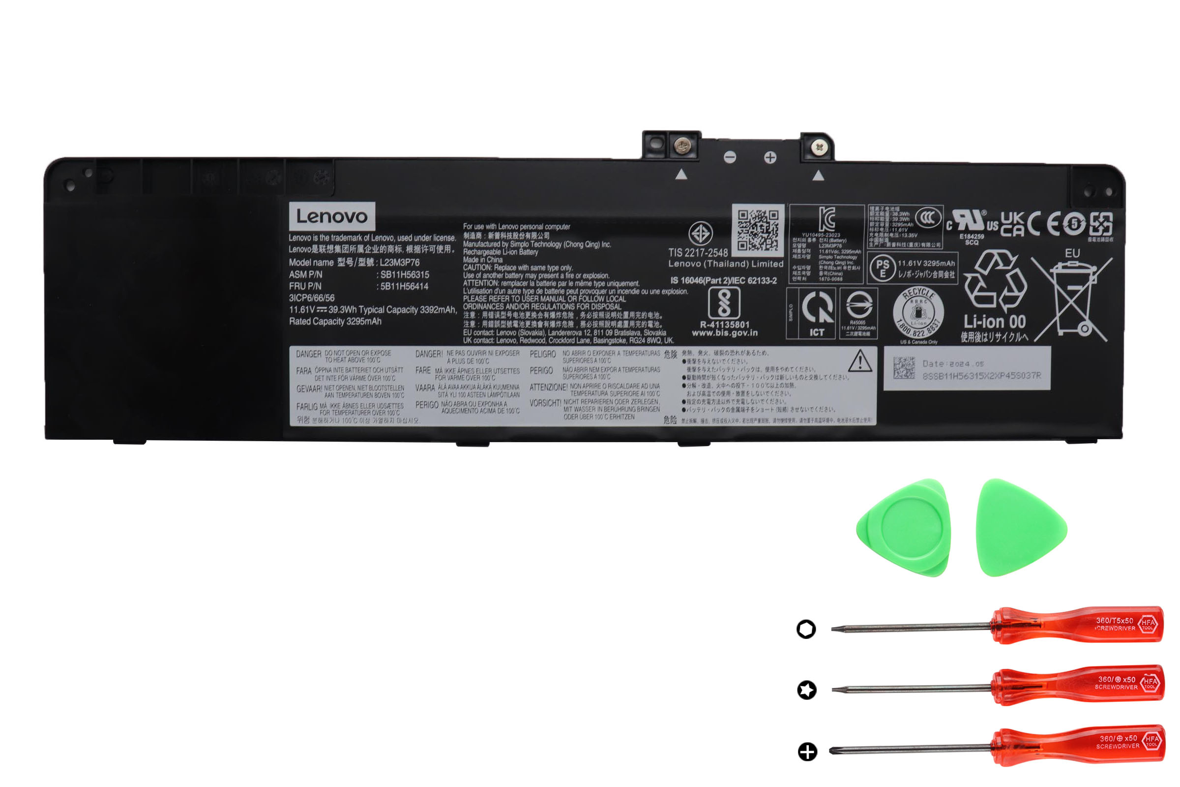 Lenovo 5B11H56413 5B11H56414 Batterier Original 3392mAh 39.3Wh