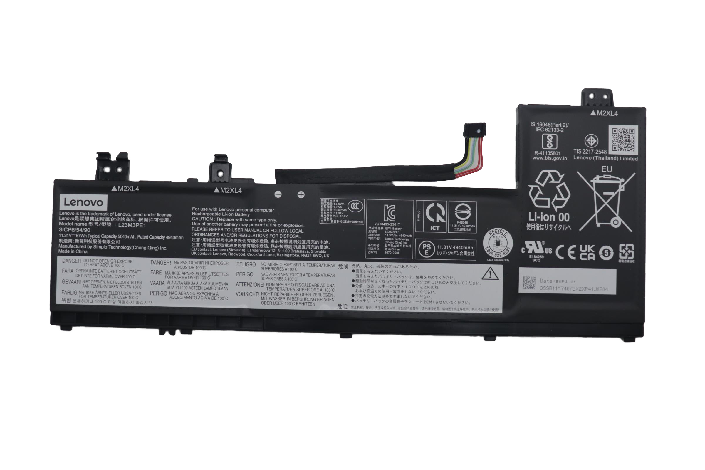 Lenovo IdeaPad 5 2-in-1 14IRH9 83KX Batterier Original 5040mAh 57Wh