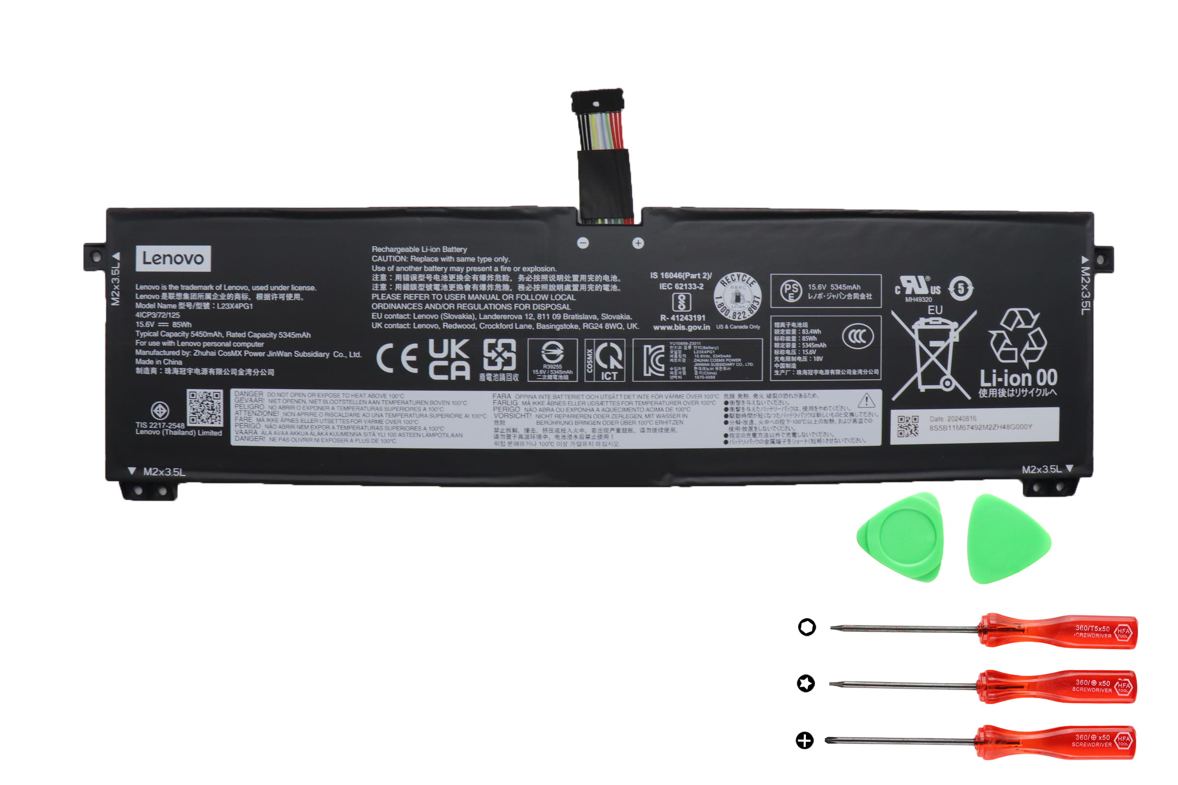 Lenovo 5B11M67496 5B11M67491 Batterier Original 5450mAh 85Wh