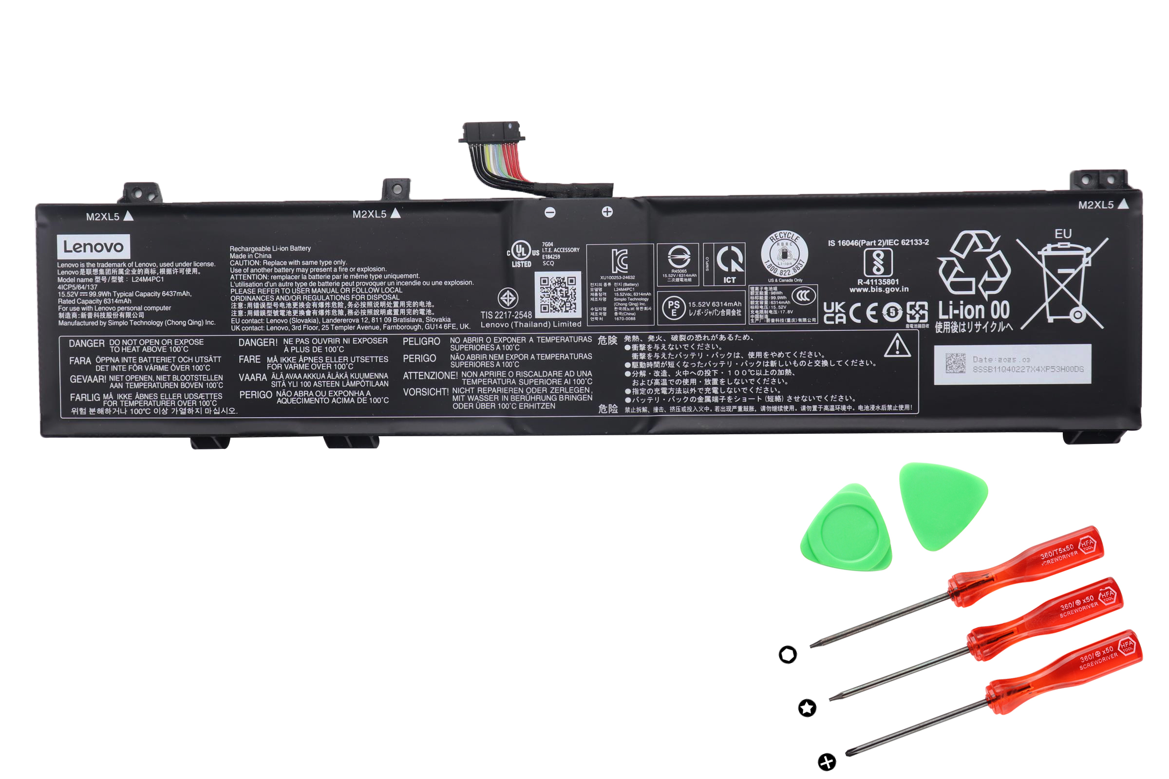 Lenovo 5B11Q30690 5B11Q30689 5B11Q30692 Batterier Original 5155mAh 80Wh