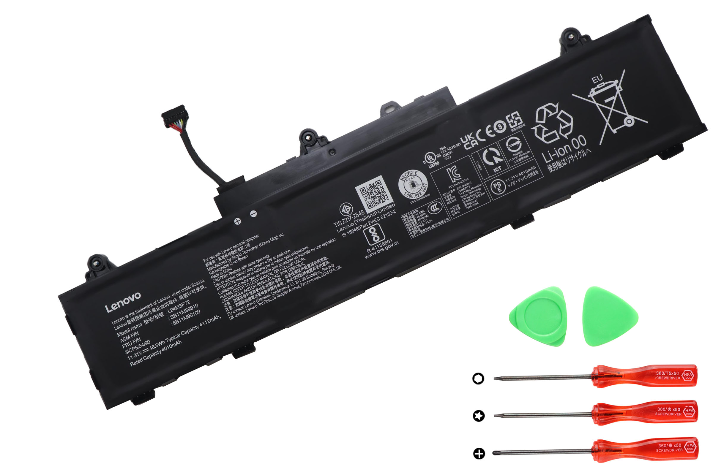 Lenovo 3ICP5/54/90 5B11M90111 Batterier Original 4112mAh 46.5Wh