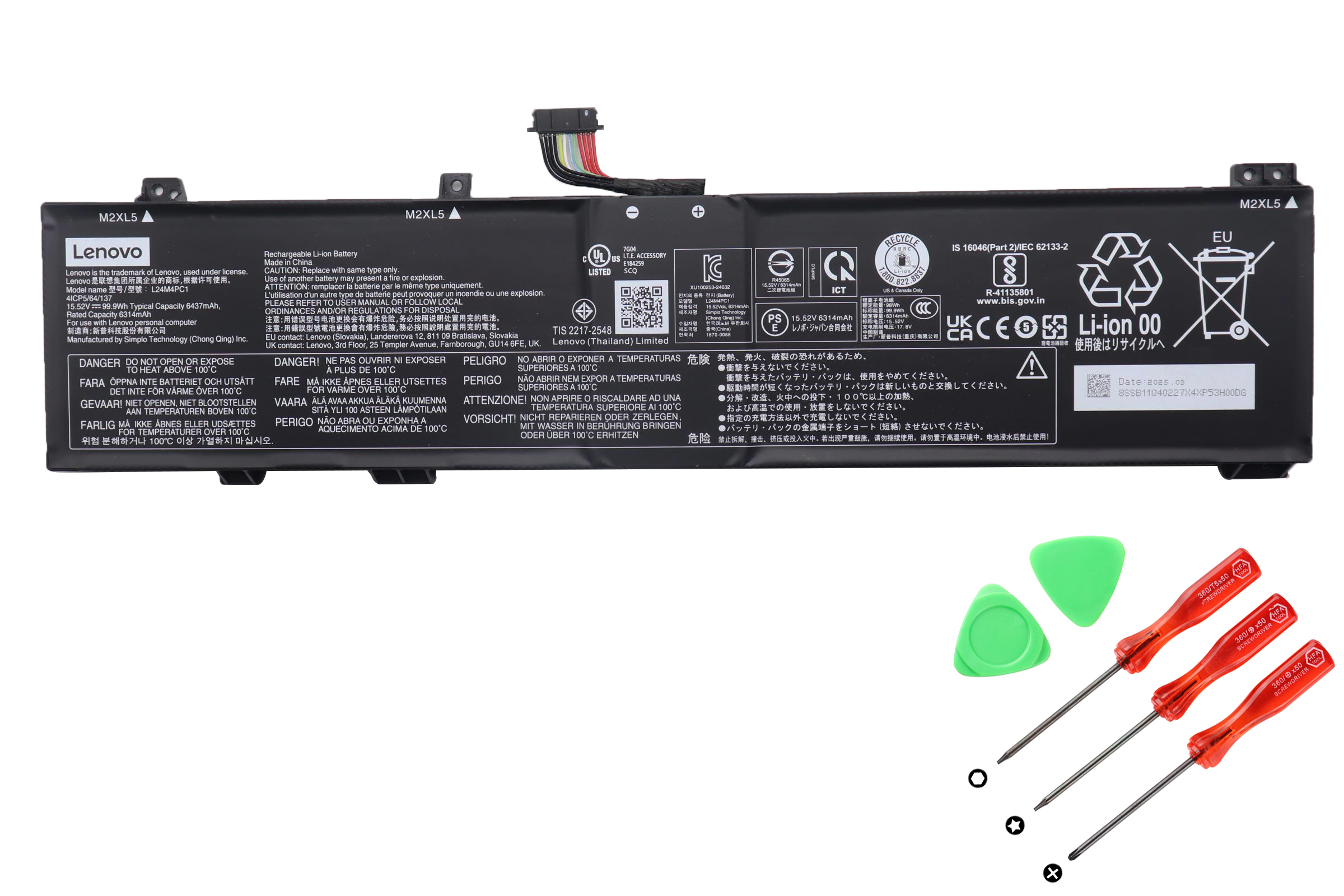 Lenovo 5B11Q40228 5B11Q40229 Batterier Original 6437mAh 99.9Wh