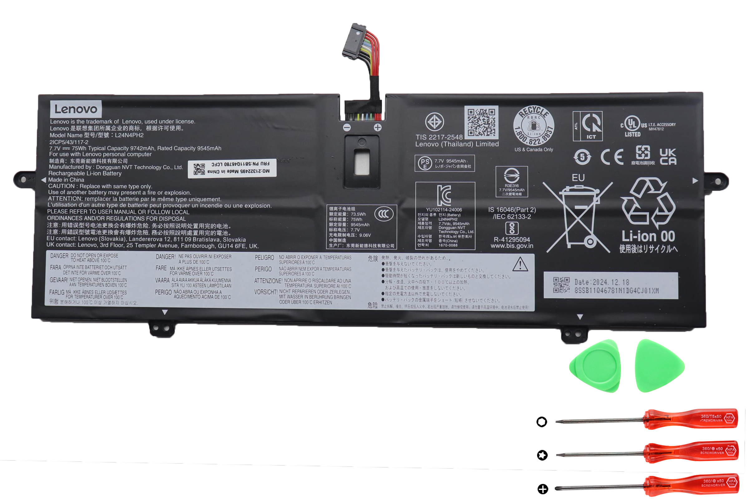 Lenovo 5B11Q46780 5B11Q46783 Batterier Original 9742mAh 75Wh